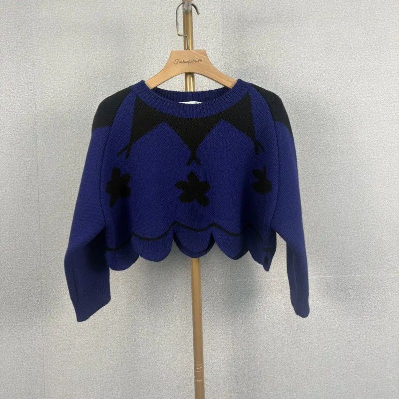 Dior Dior Women's Blue Wool Striped Pullover Sweater 0089 Size M / US 6-8 / IT 42-44 - 1 Thumbnail