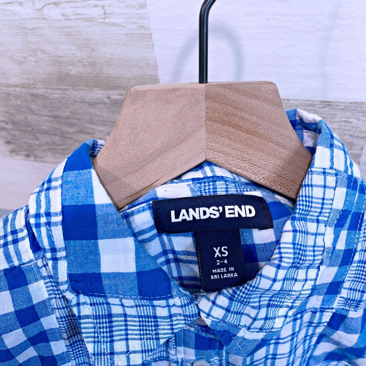 Lands' End Lands End Patchwork Plaid Button Up Shirt Blue Womens XS Size XS / US 0-2 / IT 36-38 - 5 Thumbnail