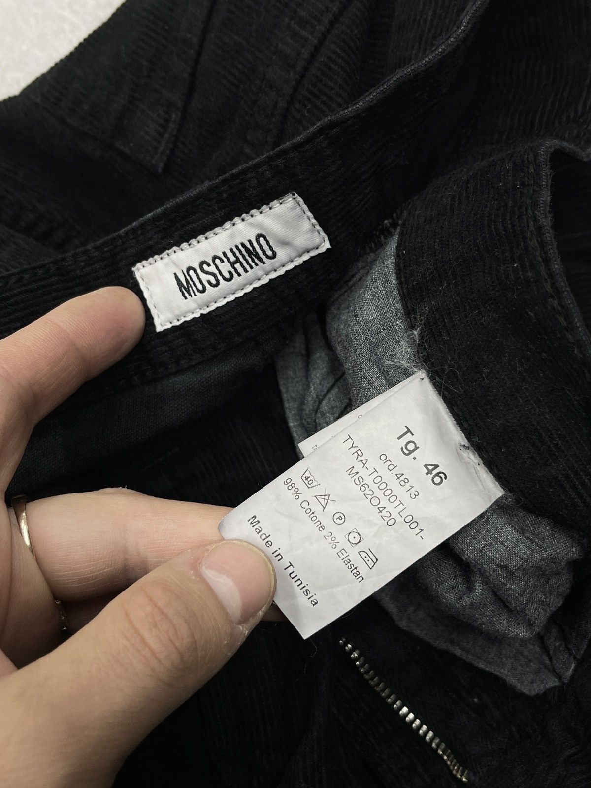 Moschino Mens Moschino Corduroy Pants Black Designer Size US 30 / EU 46 - 10 Thumbnail