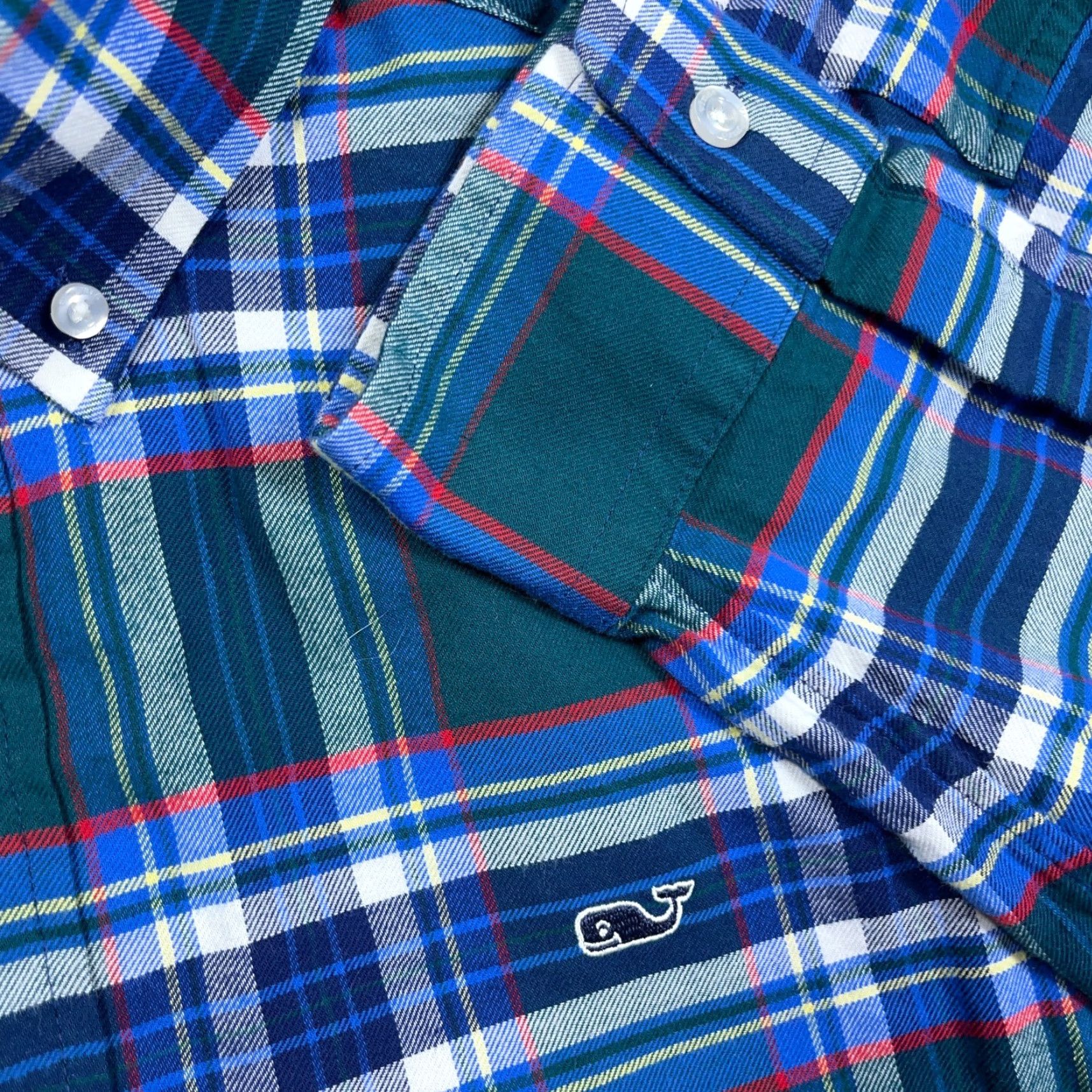 Vineyard Vines VINEYARD VINES Flannel Shirt Men L Green Blue Plaid Button-Up Whale Shirt Size US L / EU 52-54 / 3 - 5 Thumbnail