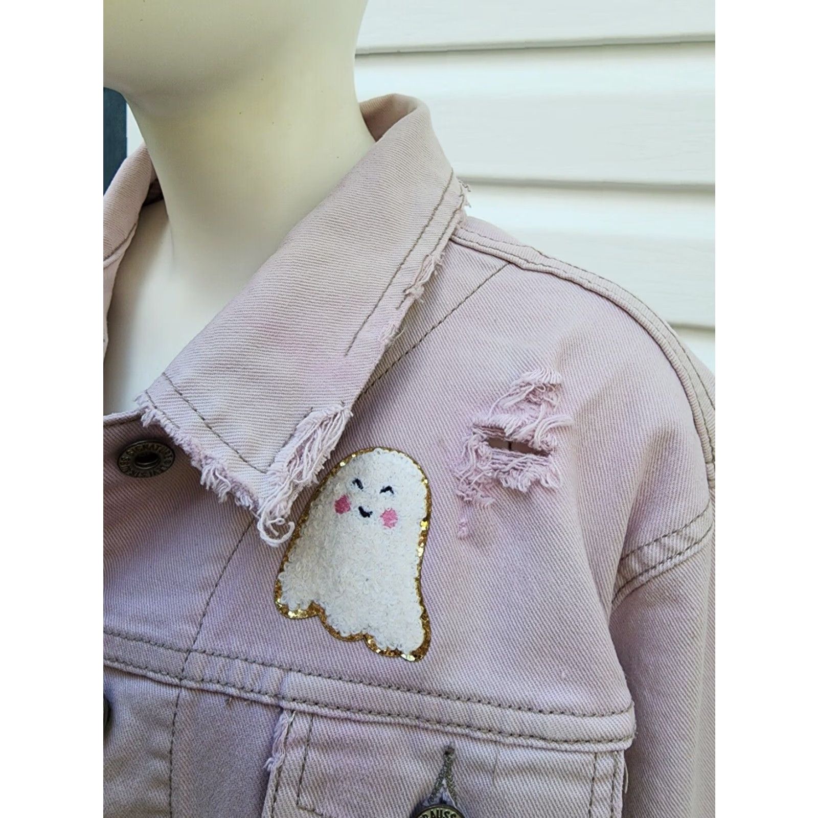 Levi's Levi's Pink Distressed Denim Women's Long Sleeve Jacket Small Size 28" / US 6 / IT 42 - 6 Thumbnail