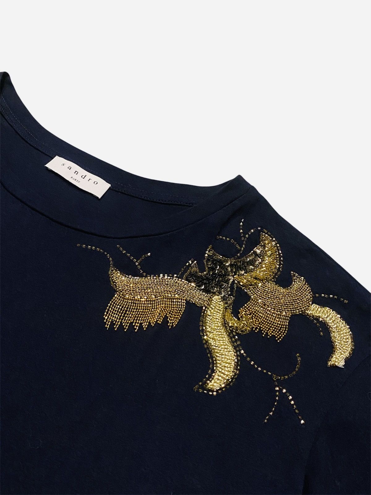 Sandro Sandro Tee T-shirt Dark Navy Size L / US 10 / IT 46 - 2 Thumbnail