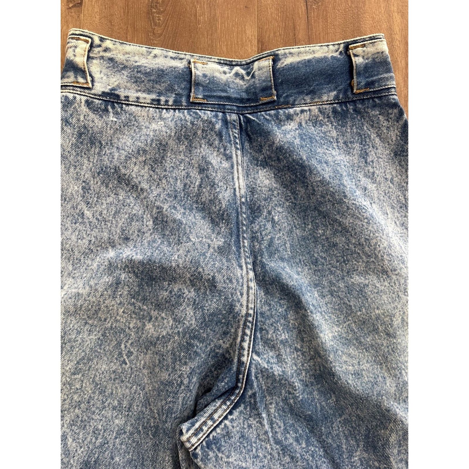 Vintage VINTAGE Sasson Jeans Denim Blue Acid Wash Parachute High Waist 14 Womens Tapered 80s 90s Size 26" / US 2 / IT 38 - 6 Thumbnail