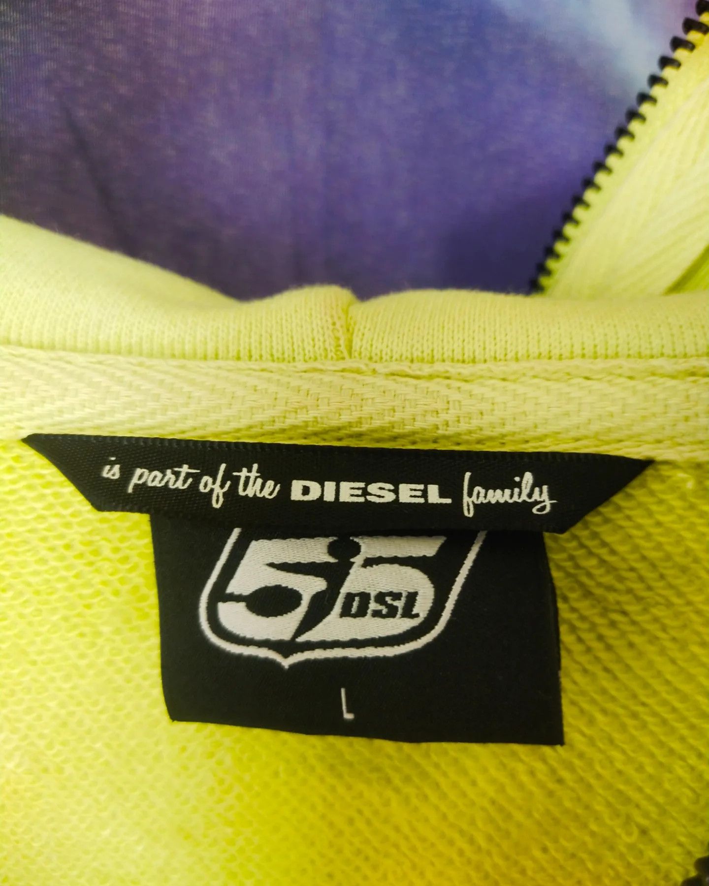 Diesel Diesel 55DSL Yellow Zipper Hoodie Jacket Size US L / EU 52-54 / 3 - 6 Thumbnail