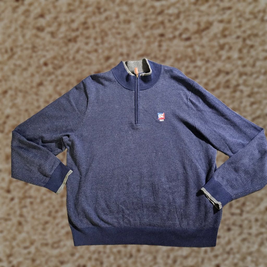 Vineyard Vines VINTAGE Vineyard Vines Sweater Mens Blue 1/4 Zip Long Sleeve Knit Classic Career Casual Size US L / EU 52-54 / 3 - 1 Thumbnail