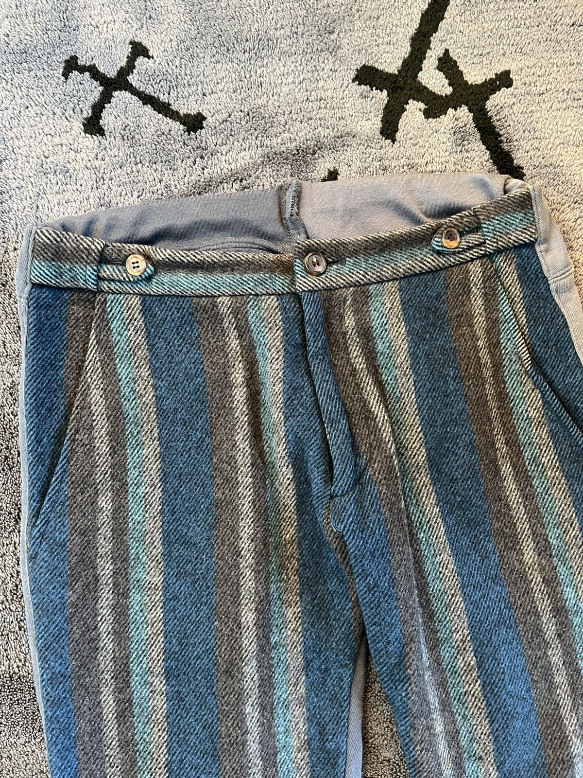 Undercover AW03 Paper Doll Hybrid Striped Wool Pants Size US 32 / EU 48 - 7 Thumbnail