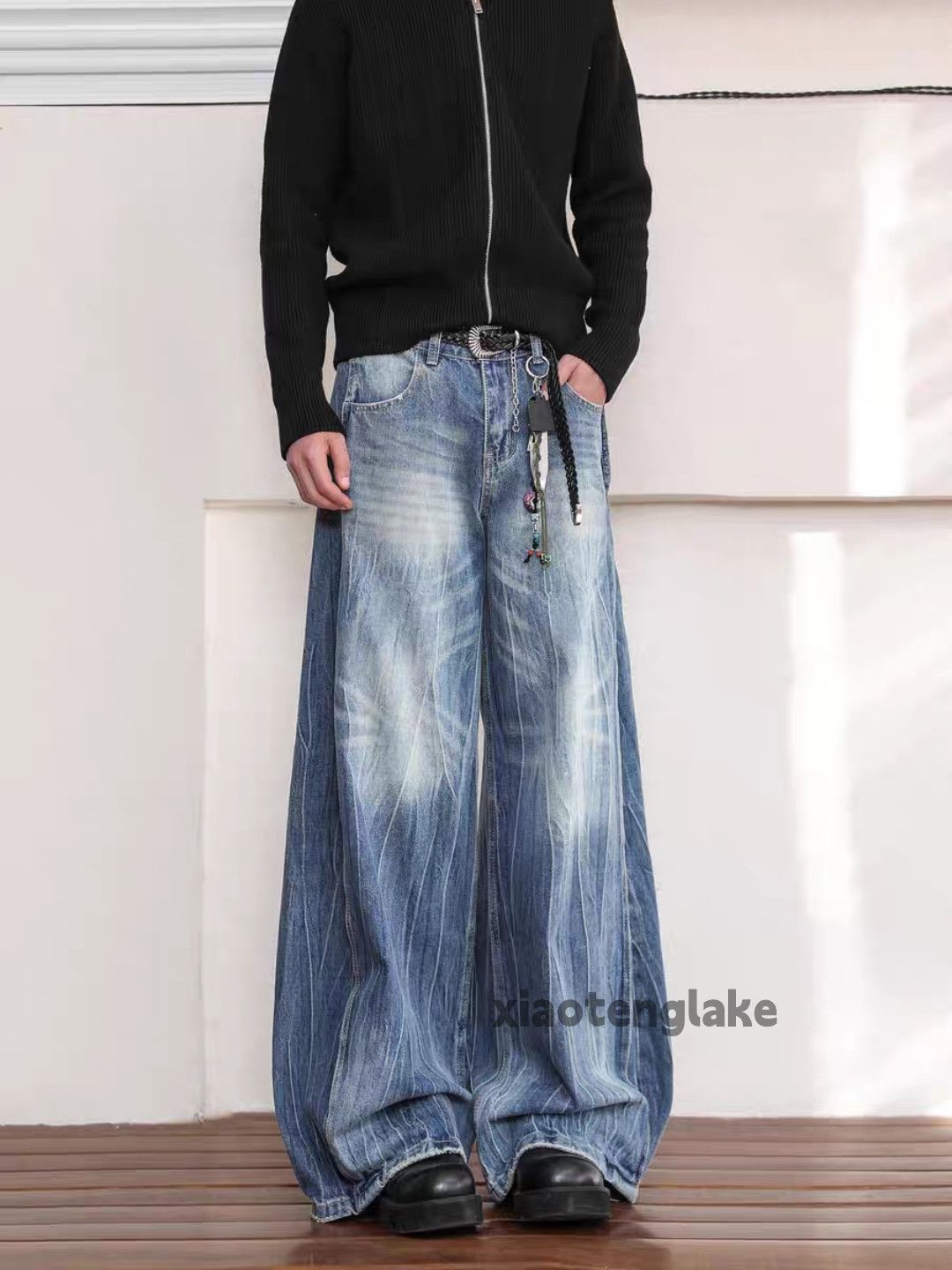 Jean × Vintage washed faded cleanfit yuppie bootcut baggy flared jeans Size US 28 / EU 44 - 2 Thumbnail