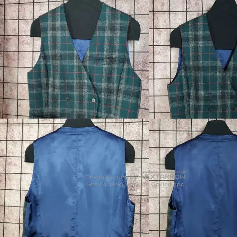 Dior Dior Wool Plaid Sleeveless Cardigan in Green . Size M / US 6-8 / IT 42-44 - 7 Thumbnail