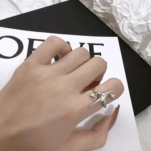 Japanese Brand 4 Star Point Adjustable Ring Size ONE SIZE - 1 Thumbnail
