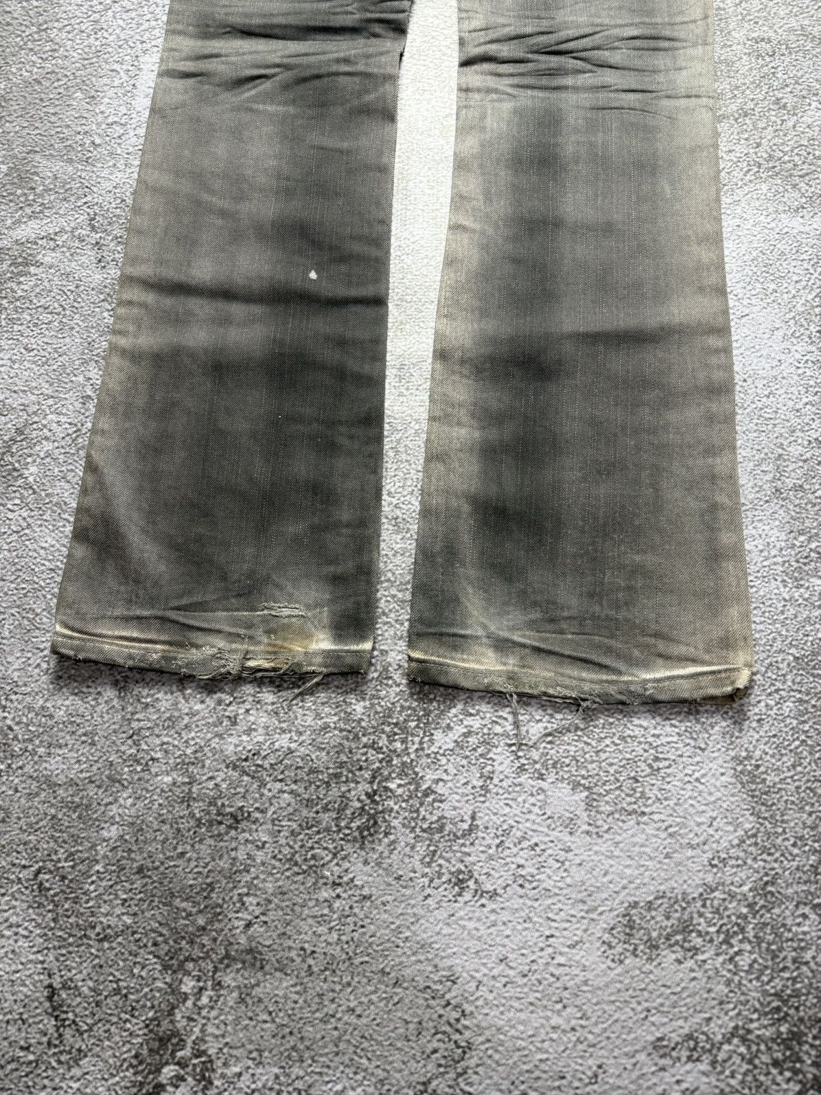 If Six Was Nine Distressed flare denim jeans pants Size US 33 - 9 Thumbnail