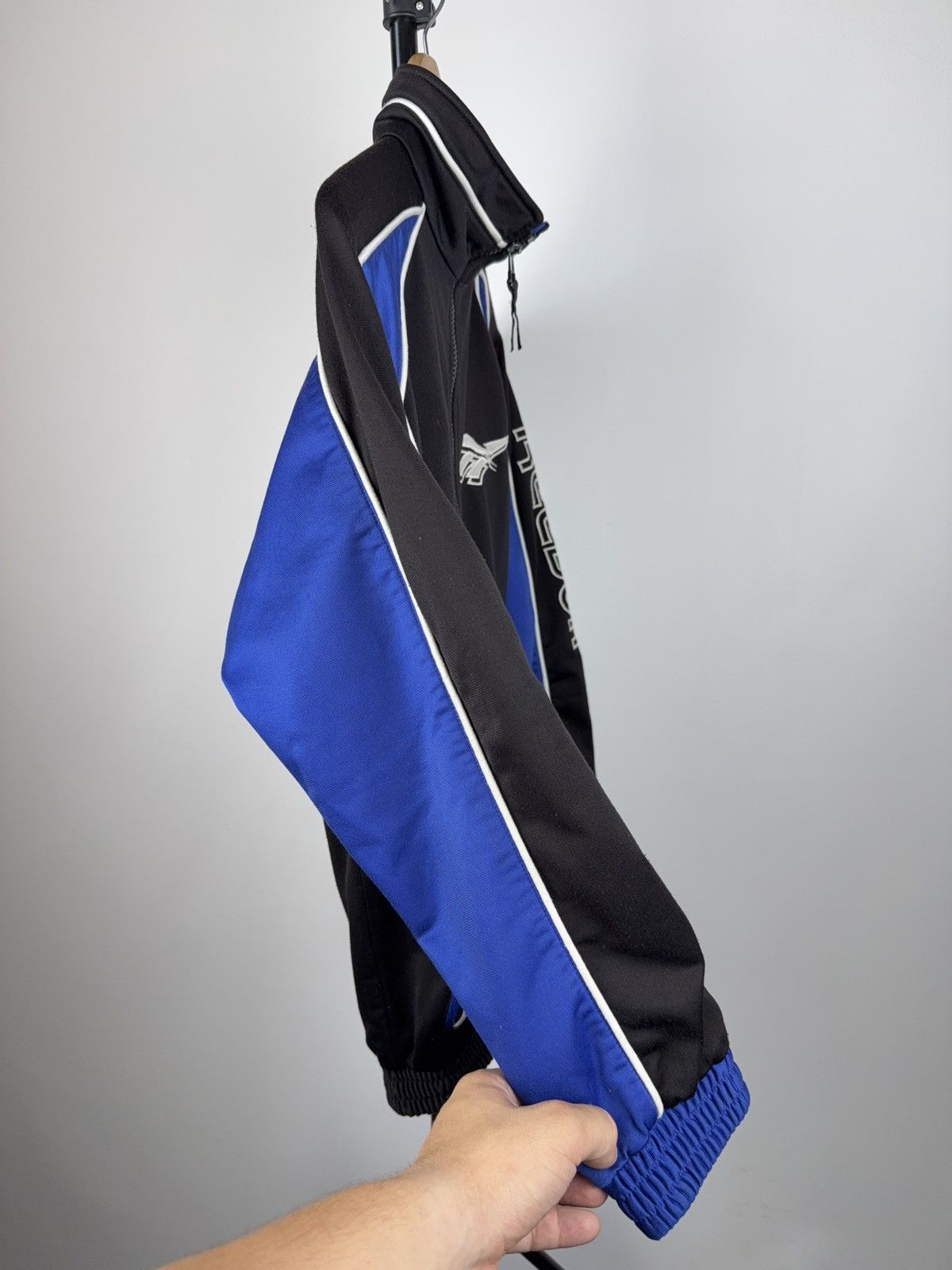 Reebok Vintage 90s Reebok Vector Logo Track Jacket Black Blue Size US S / EU 44-46 / 1 - 8 Thumbnail