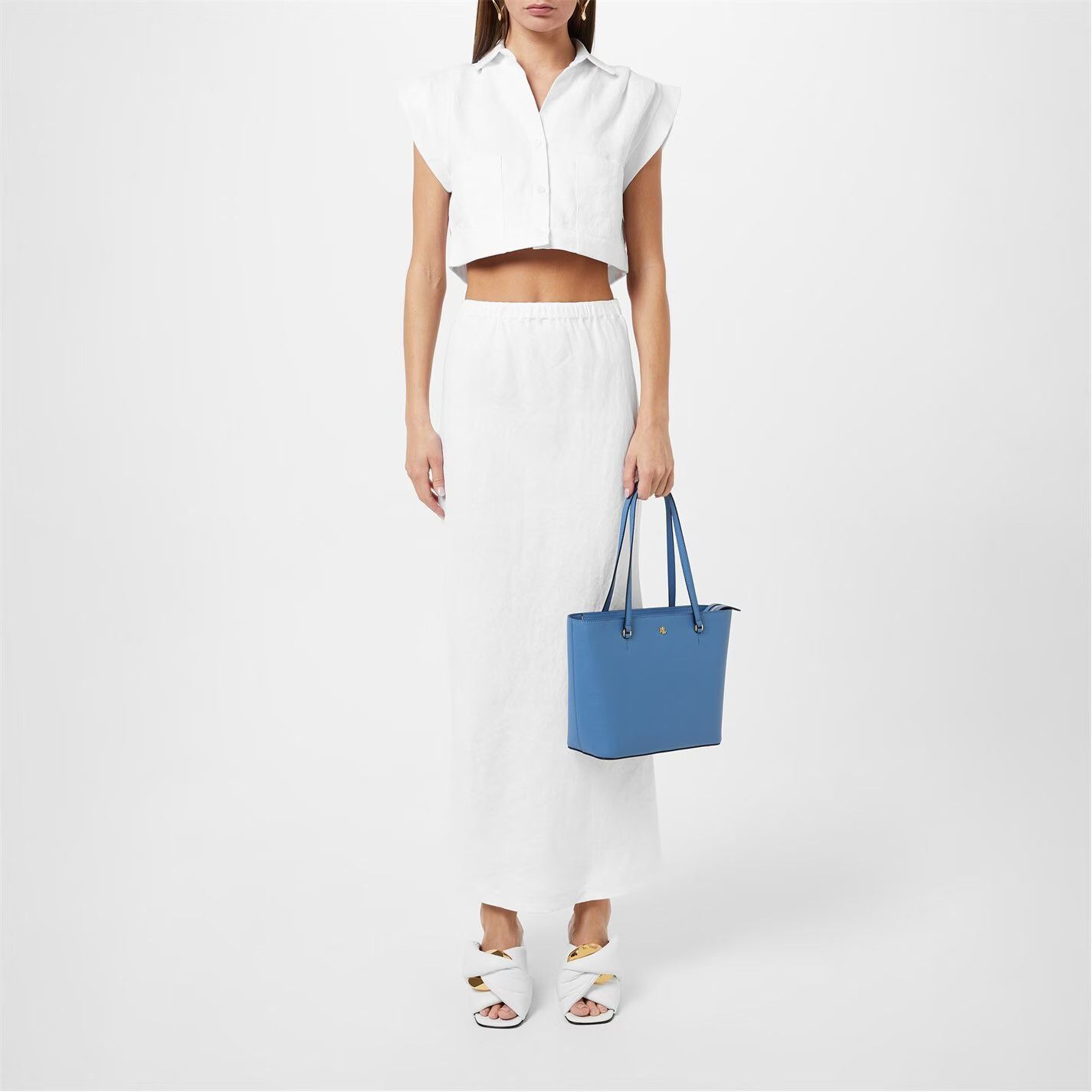 Lauren Ralph Lauren o1g2r1mq0825 Size: OS / Medium Karly Tote Bag in Pale Azure Size ONE SIZE - 3 Thumbnail