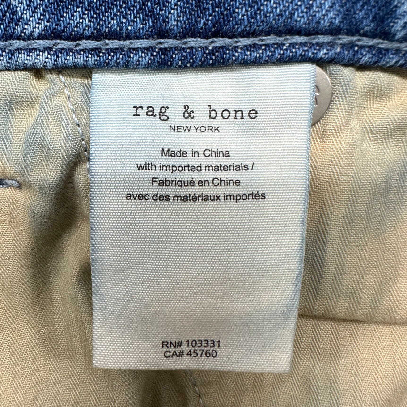 Rag & Bone rag & bone Jeans Womens 31 Blue Carpenter Regular Straight Light Wash Cotton Size 24" / US 00 / IT 34 - 4 Thumbnail