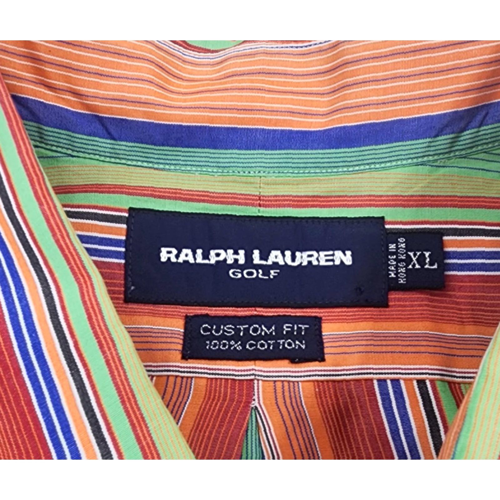 Ralph Lauren Ralph Lauren Golf Shirt Mens XL Multicolor Striped Button Down Cotton Custom Fit Size US XL / EU 56 / 4 - 5 Thumbnail