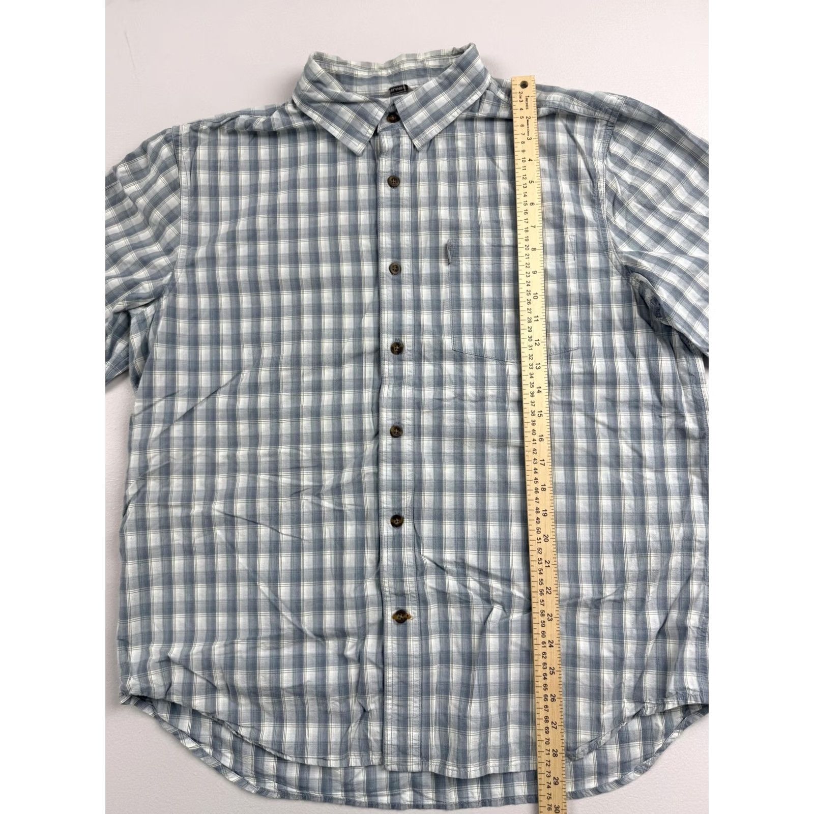 Carhartt Carhartt Shirt Mens XL Blue Plaid Short Sleeve Button-Front Workwear Outdoor Size US XL / EU 56 / 4 - 4 Thumbnail