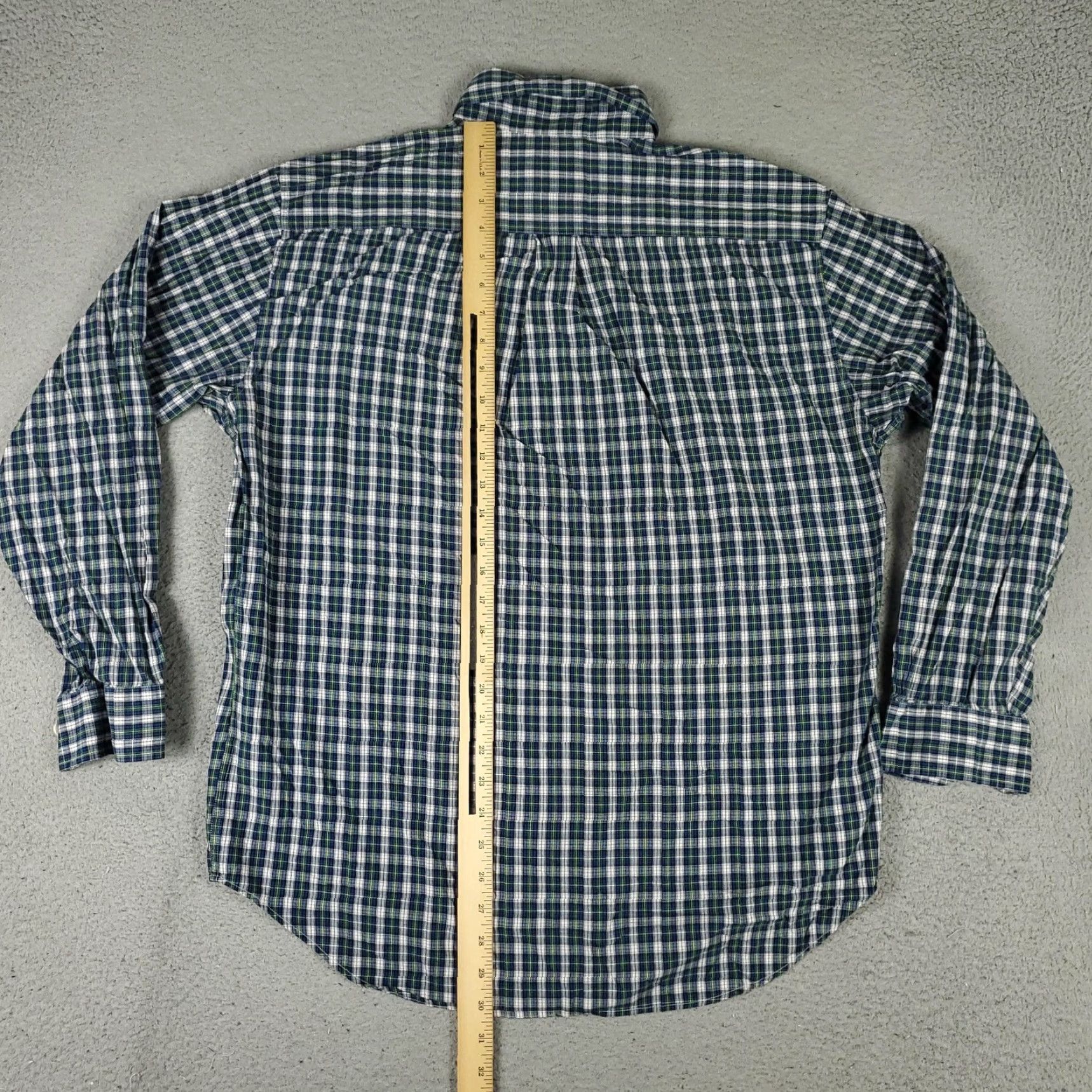 Brooks Brothers Brooks Brothers Shirt Mens M Blue Green Plaid Button Down Dress Shirt Size 40R - 3 Thumbnail