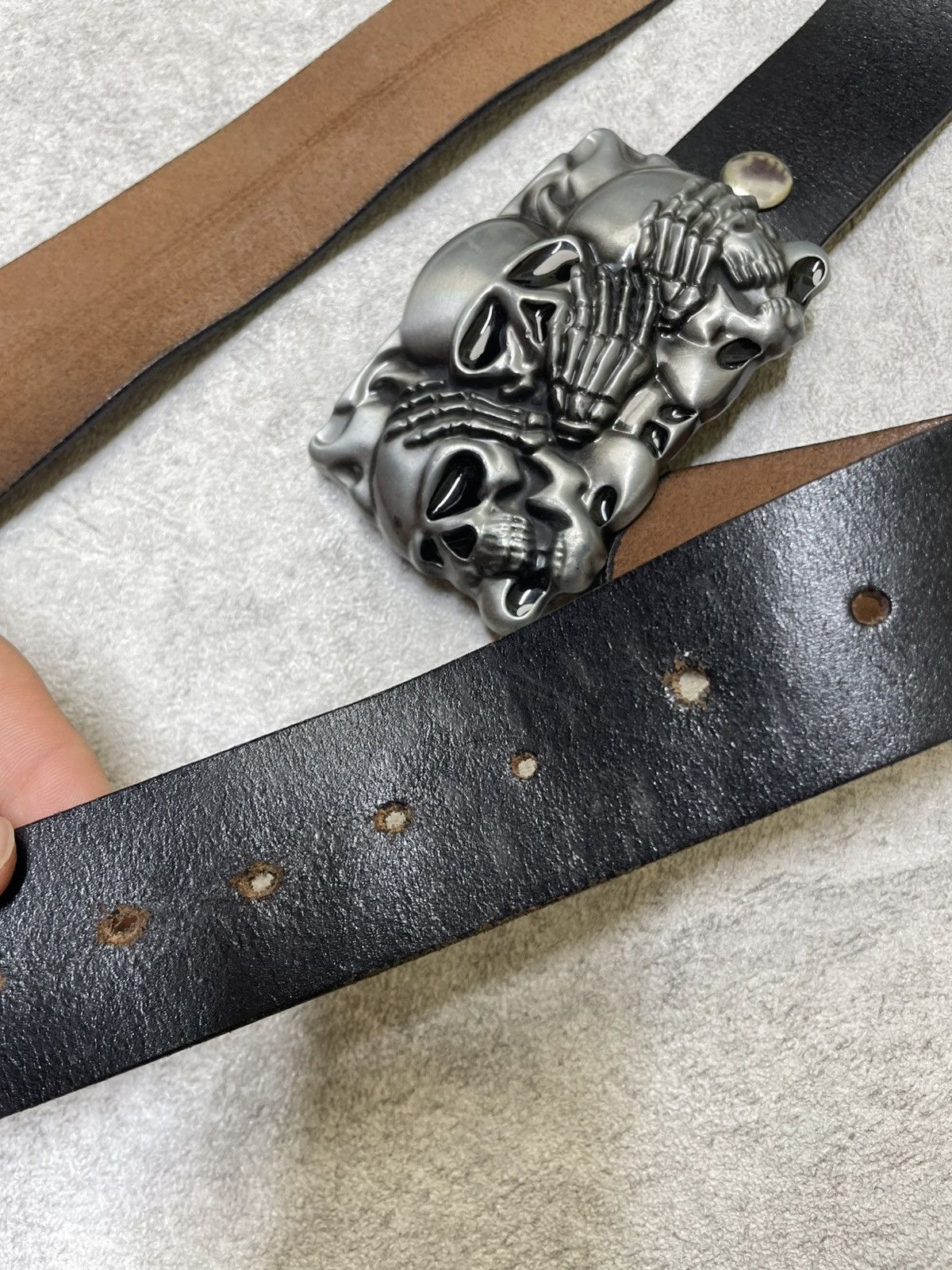 Hysteric Glamour Y2K Opium Archive Leather Belt – Skeleton Chopper Buckle Size ONE SIZE - 4 Thumbnail