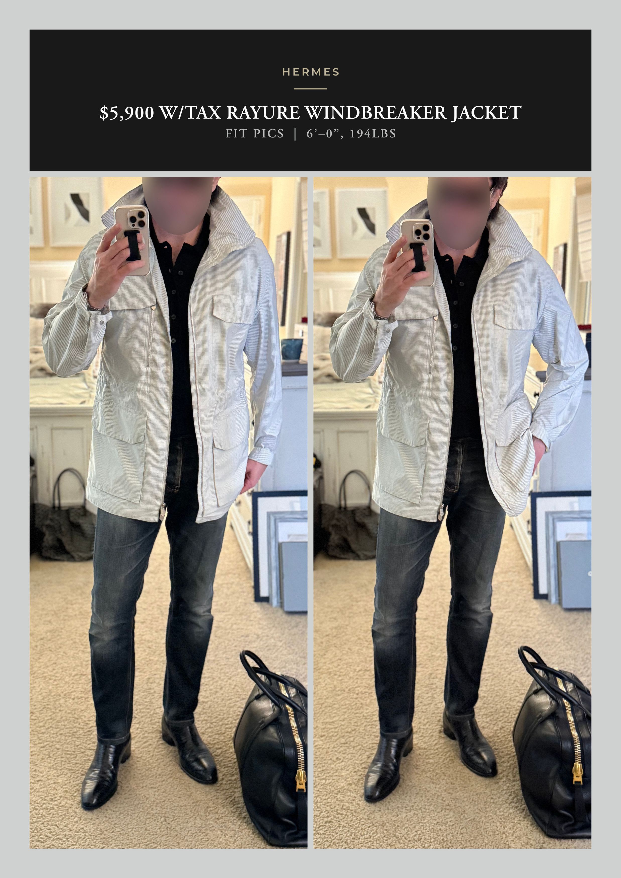 Hermes Coveted Rare New $5,900 w/tax HERMES “Rayure” Windbreaker Size US M / EU 48-50 / 2 - 8 Thumbnail