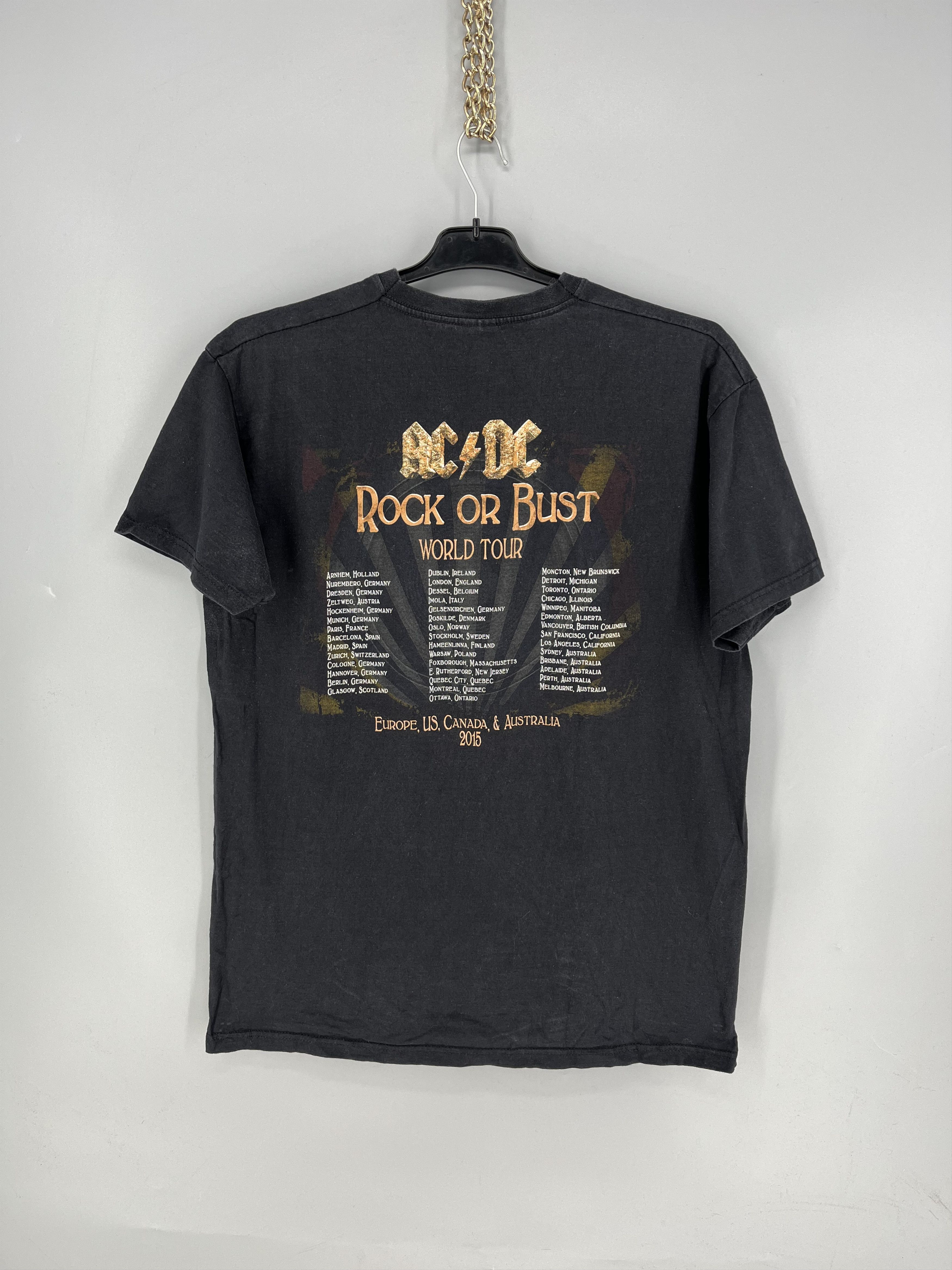 Vintage AC/DC Rock Or Bust World Tour Black Music Band T Shirt Size US L / EU 52-54 / 3 - 6 Thumbnail