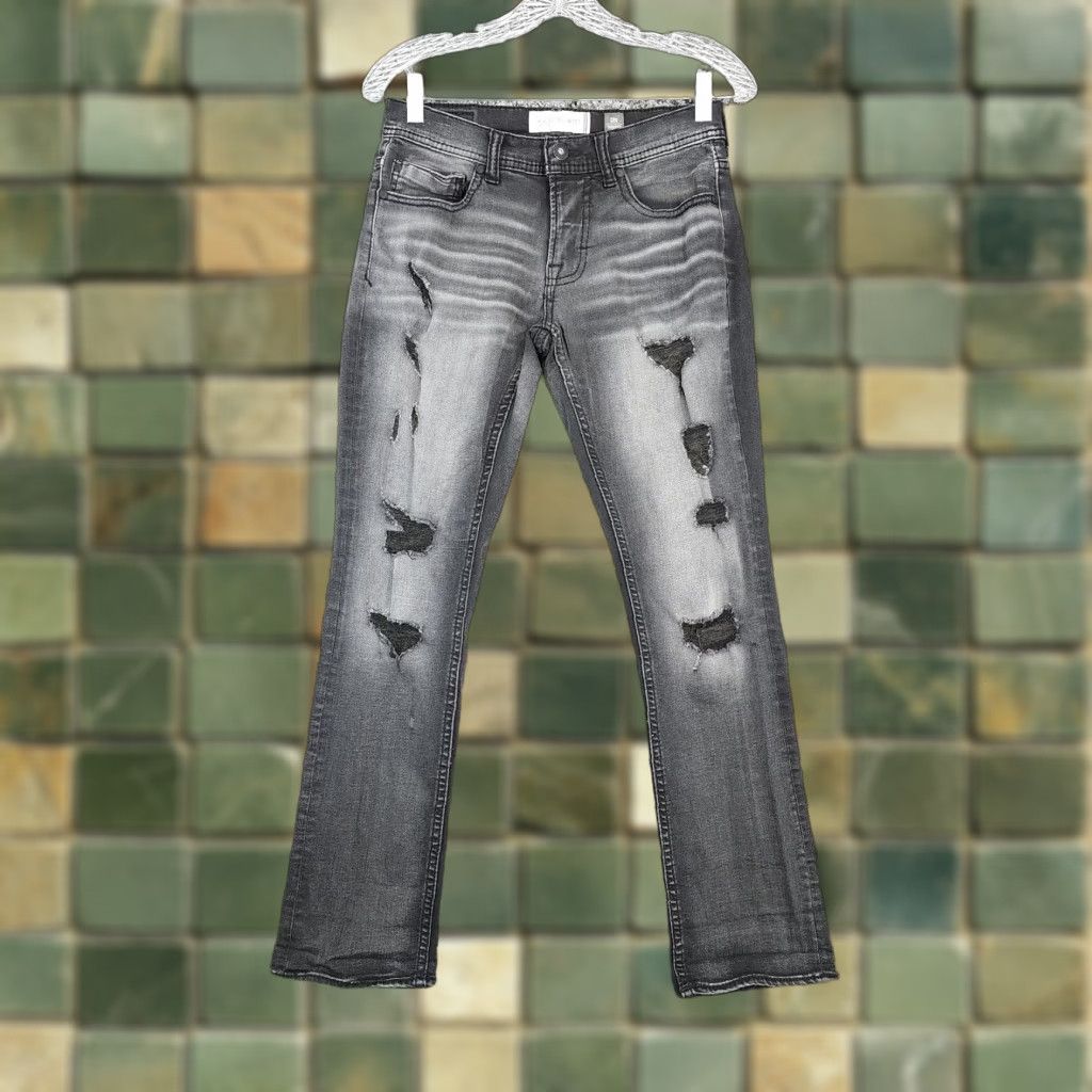 Vintage Departwest Womens Jeans Distressed Black Slim Straight 28 Regular 29in Waist 28 Inseam Women Size 28" / US 6 / IT 42 - 1 Thumbnail