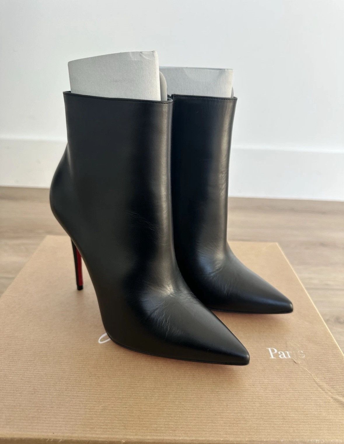 Christian Louboutin Christian Louboutin So Kate Bootie 100 Black Leather Size US 5.5 / IT 35.5 - 1 Thumbnail