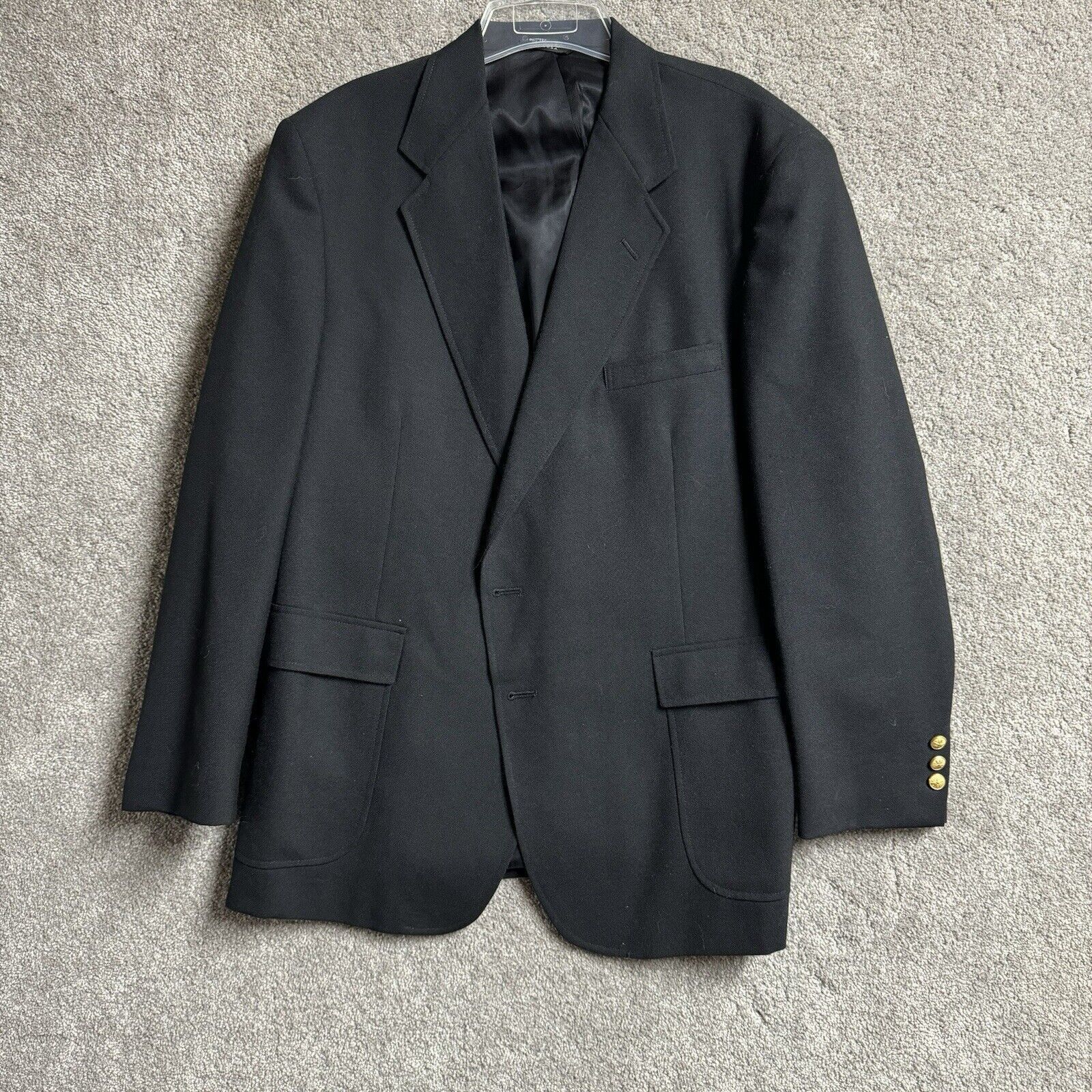Other Vintage Mens Blazer 44 Gold Buttons Classic Tailored Office Size 44R - 2 Thumbnail