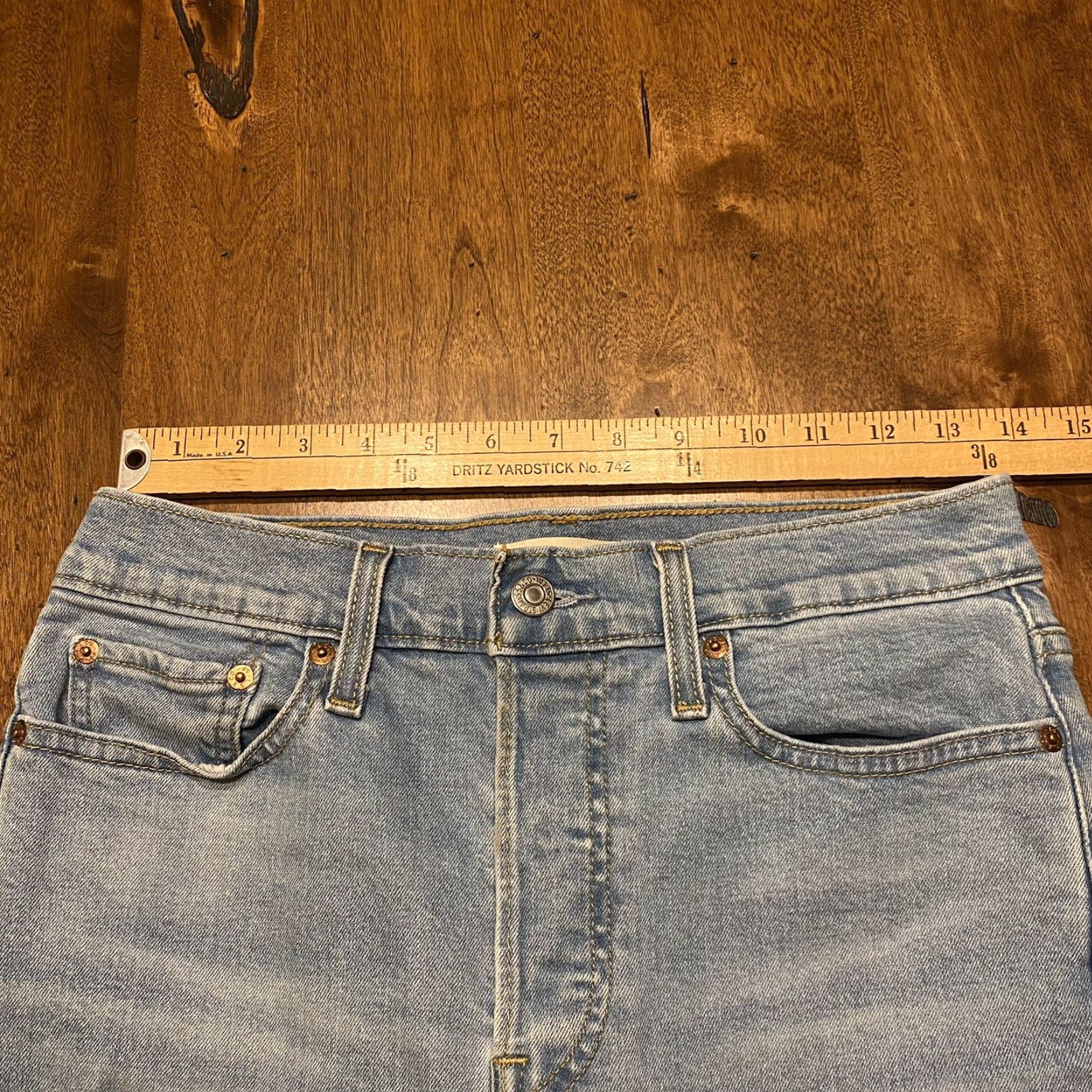 Levi's Levi's Wedgie Skinny Jeans Women's 29 Button Fly Light Blue Denim Distressed 28x26 Men? Women? Size 29" - 6 Thumbnail