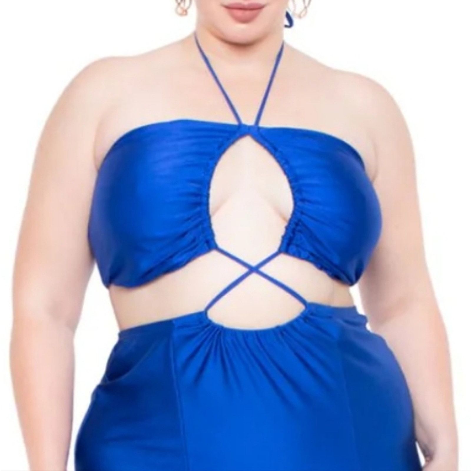Other LAYANA ☆ ROYAL BLUE ☆ OPEN MIDRIFF DRESS ☆ 4x ☆ NWT Size 4XL / US 24-26 - 3 Thumbnail