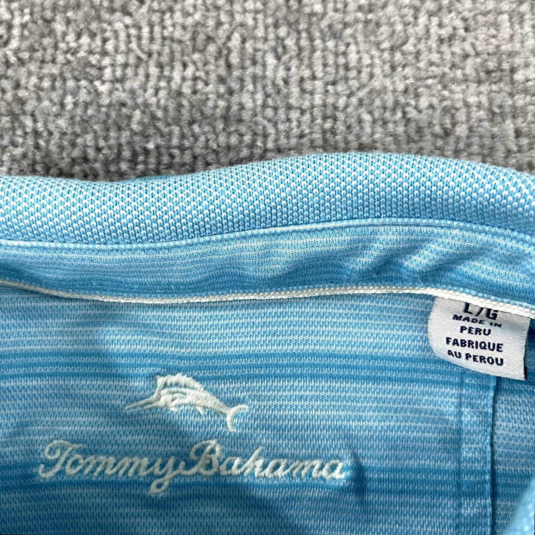 Tommy Bahama Tommy Bahama Polo Mens Large Blue Striped Stretch Golf Beach Performance Size US L / EU 52-54 / 3 - 3 Thumbnail