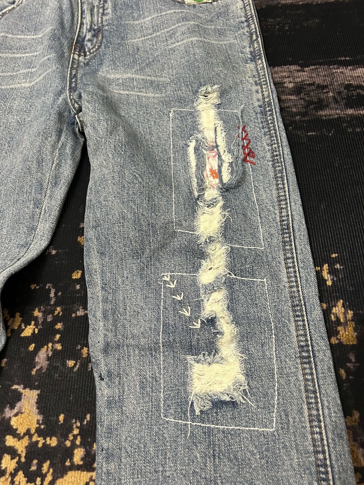 Japanese Brand Vintage Clef De Sol Ripped Jeans Size US 31 - 4 Thumbnail