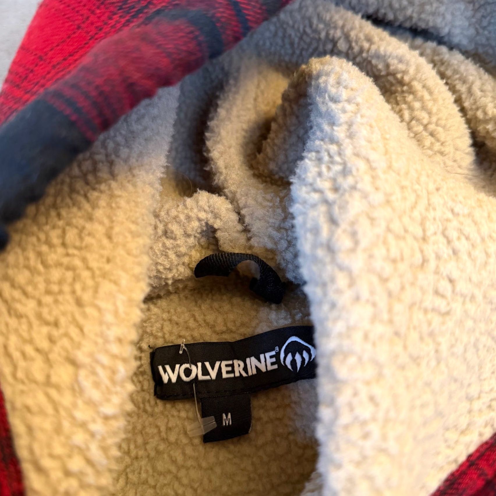 Vintage Wolverine Shirt Jacket Mens M Red Black Plaid Sherpa Lined Hooded Insulated Quilted Cotton Blend 60% Cotton 40% Polyester Size US M / EU 48-50 / 2 - 3 Thumbnail