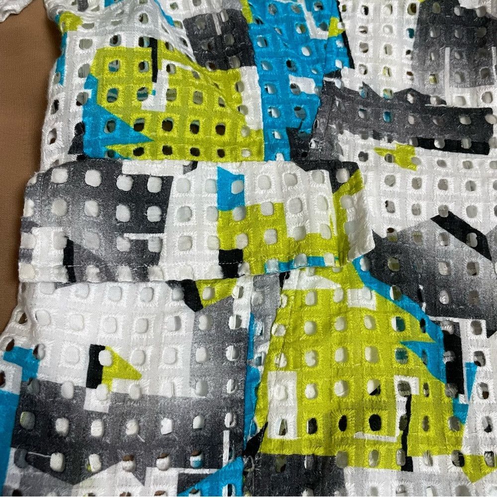Other Per Se Eyelet Abstract Pattern Cotton 3/4 Sleeve Jacket Bla Size XL / US 12-14 / IT 48-50 - 9 Thumbnail