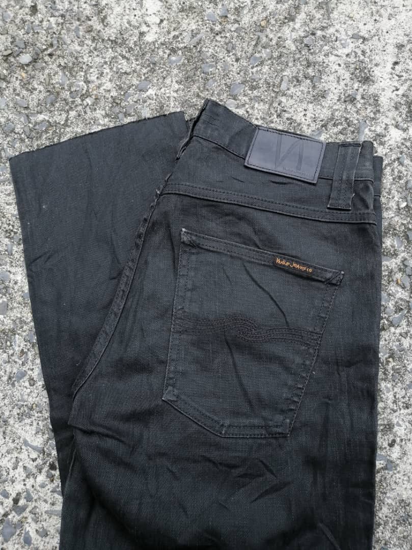 Nudie Jeans Nudie Jeans NJ2764 Slim Jim Black Coated Jeans Size US 29 - 5 Thumbnail