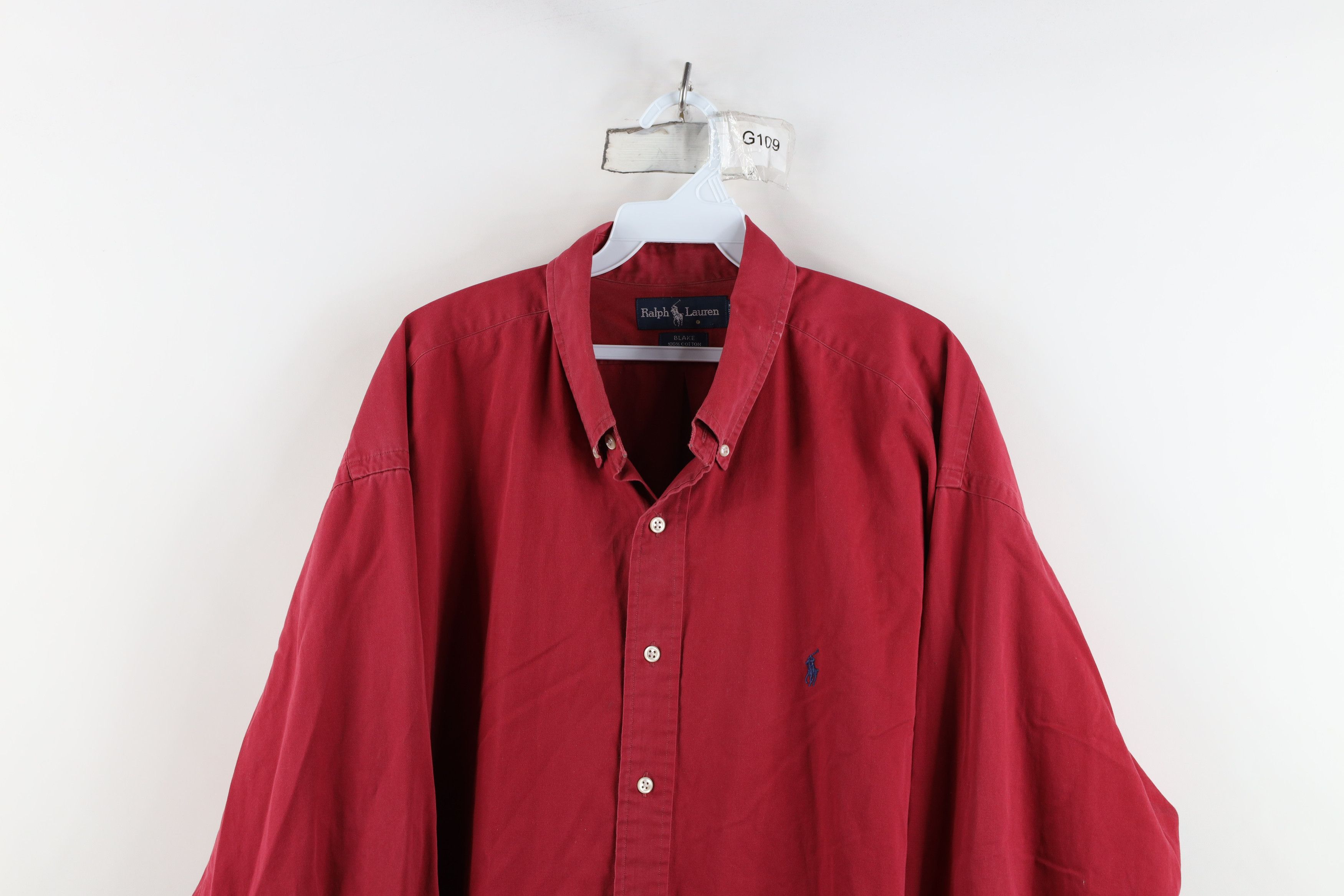 Ralph Lauren Vintage 90s Ralph Lauren Collared Button Down Shirt Red Size US XXL / EU 58 / 5 - 2 Thumbnail