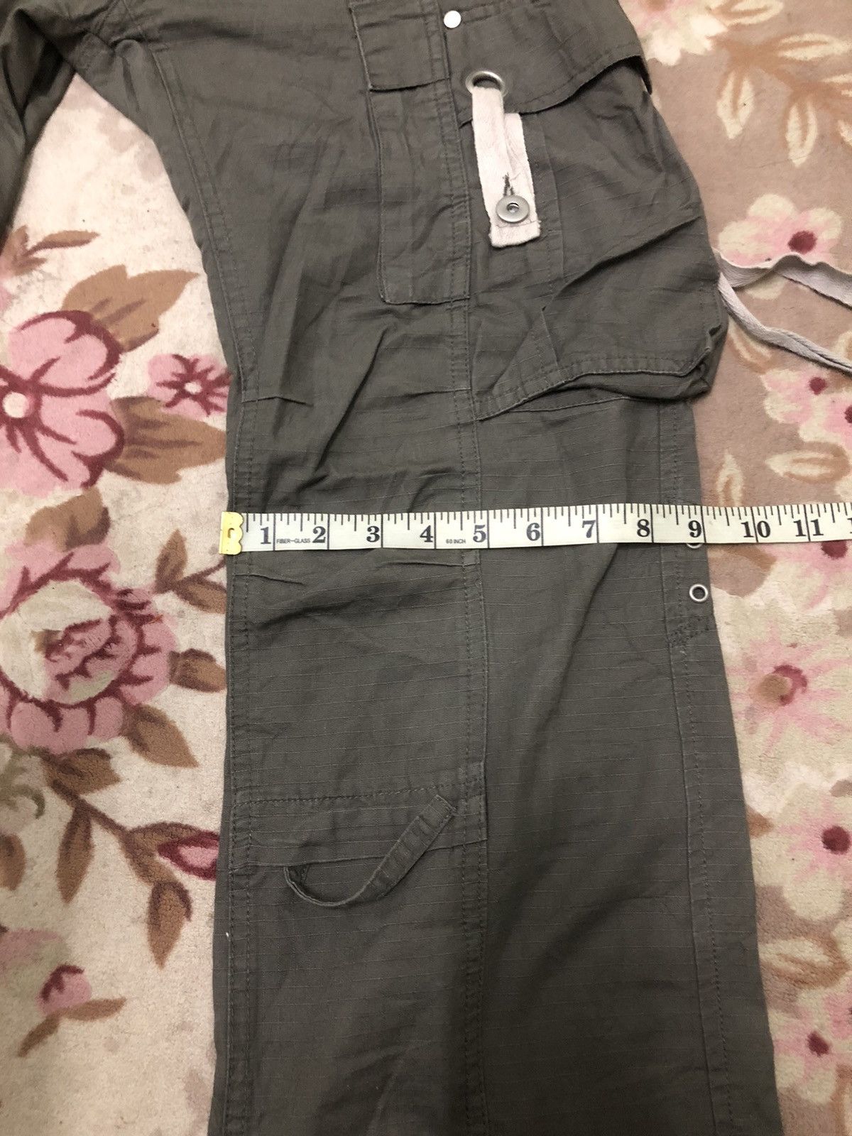 Japanese Brand Y2K Cargo Pants with Straps – Dark Grey Utility Streetwear Size US 31 - 18 Thumbnail