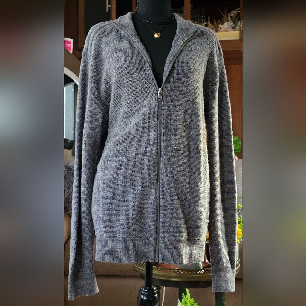 Michael Kors MICHAEL Michael Kors Men's Charcoal Zip-Up Sweater Size US L / EU 52-54 / 3 - 1 Thumbnail