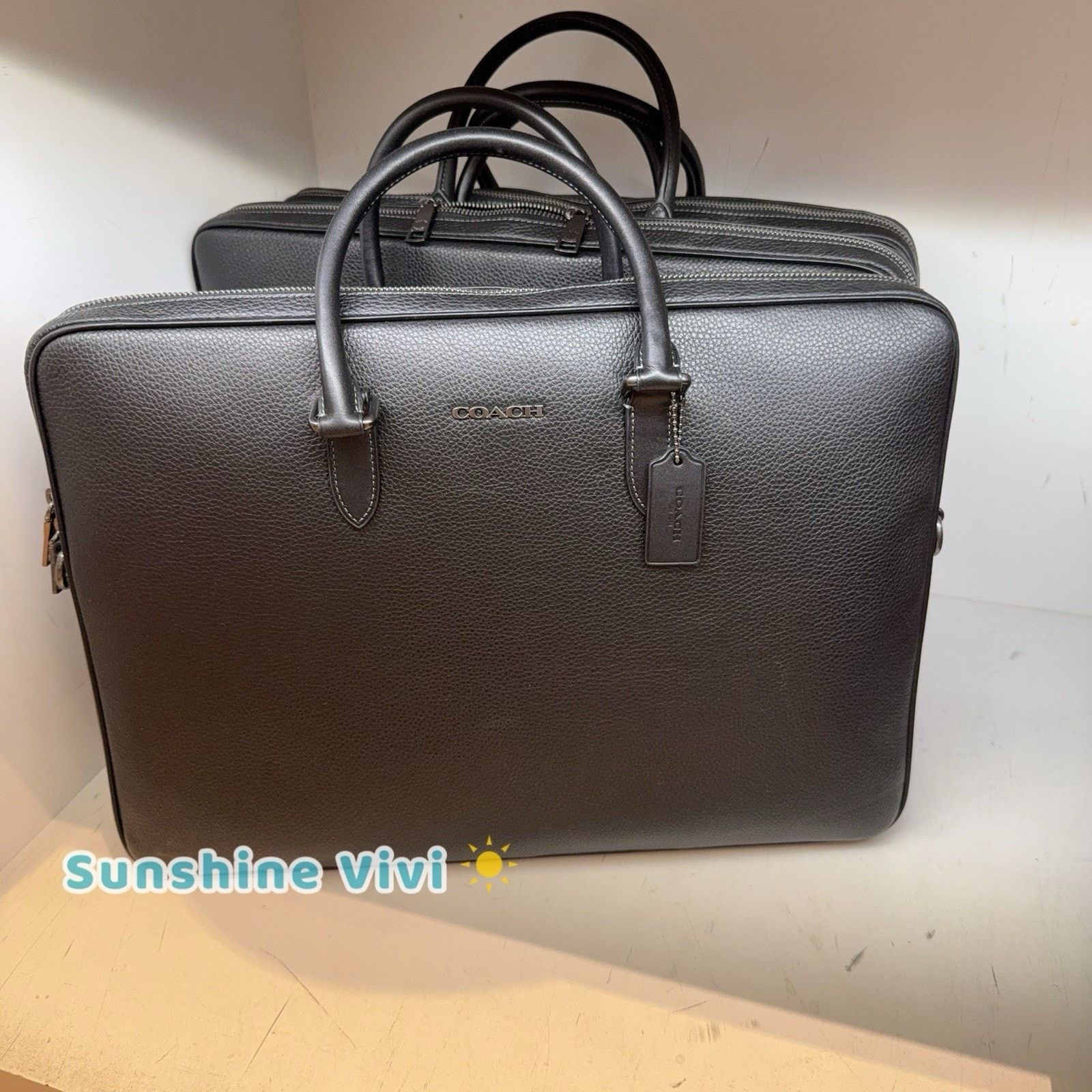 Coach NWT Coach Ethan Large Brief Gunmetal/Black CCF59 Leather Size ONE SIZE - 1 Thumbnail
