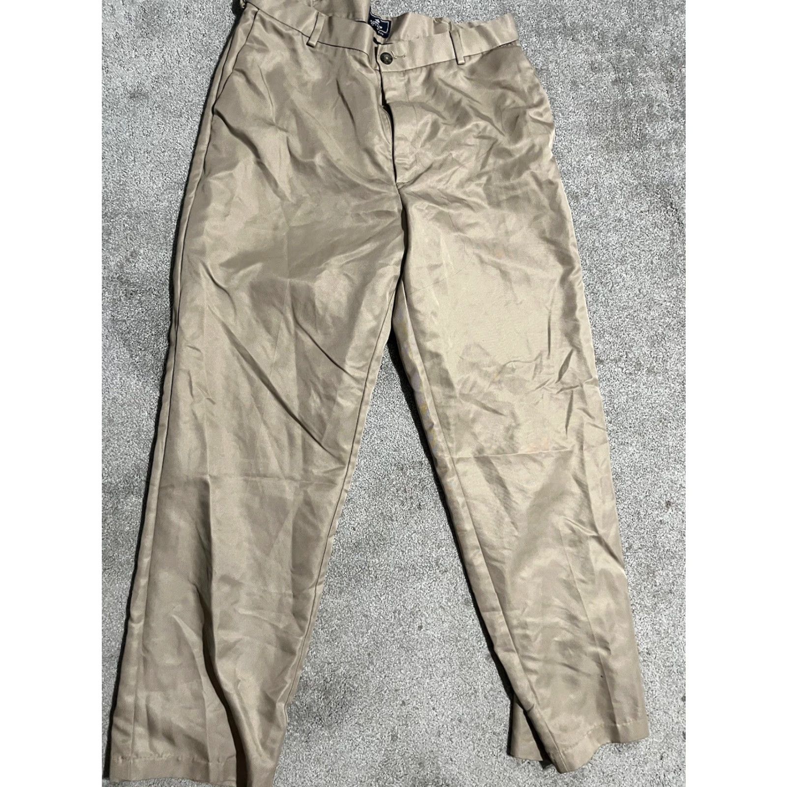 Dockers DOCKERS Mens Pants Dress Flat Front Classic Fit 34x32 Khaki Brown Polyester Cotton Blend Chino 90s Army Apple Vintage? Size US 34 / EU 50 - 2 Thumbnail