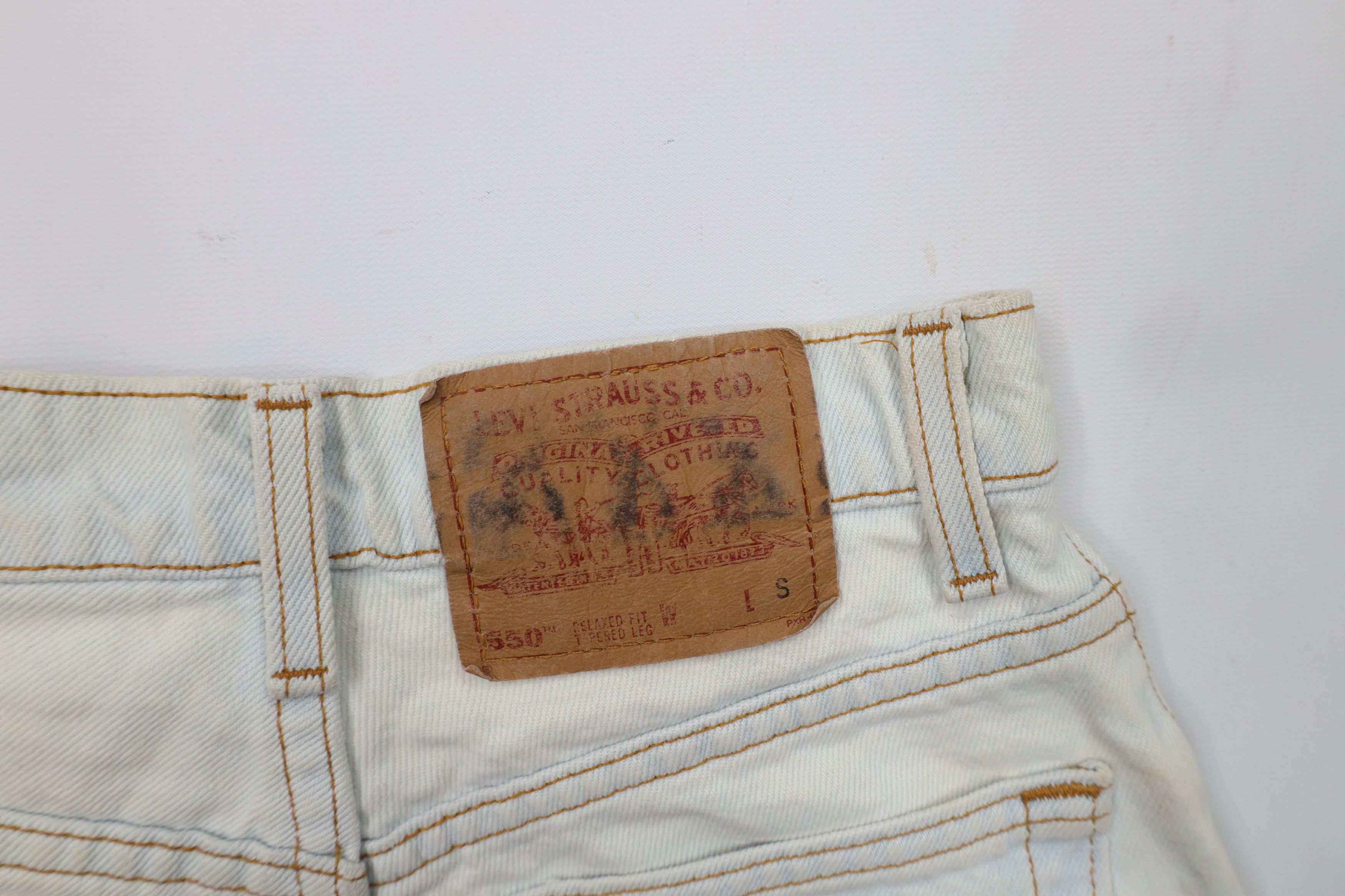 Levi's × Vintage Vintage 90s Levis 550 Cut Off Denim Jean Shorts Jorts USA Size 27" / US 4 / IT 40 - 12 Thumbnail