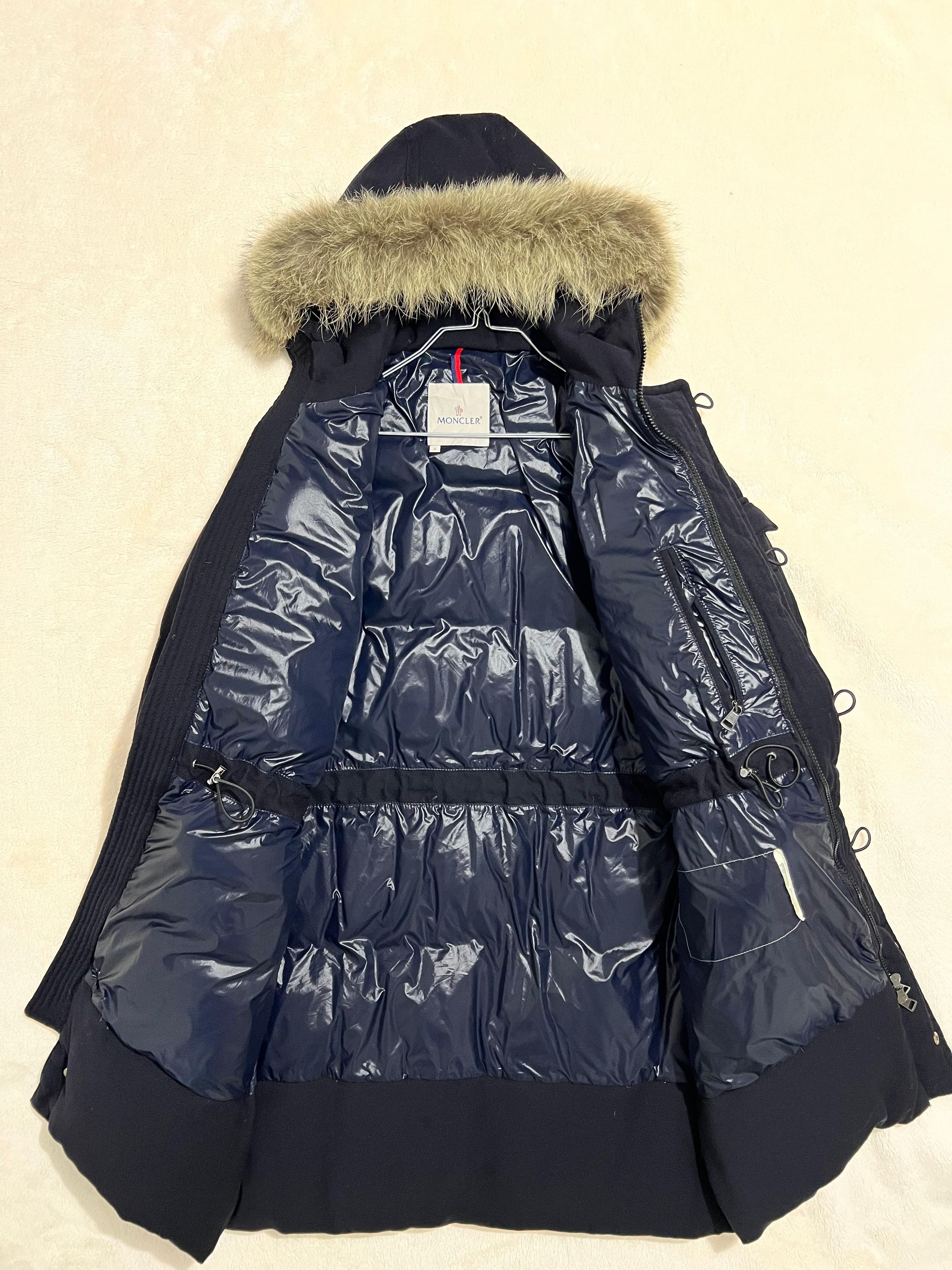 Moncler Moncler Long Wool Parka Navy Size US XL / EU 56 / 4 - 7 Thumbnail