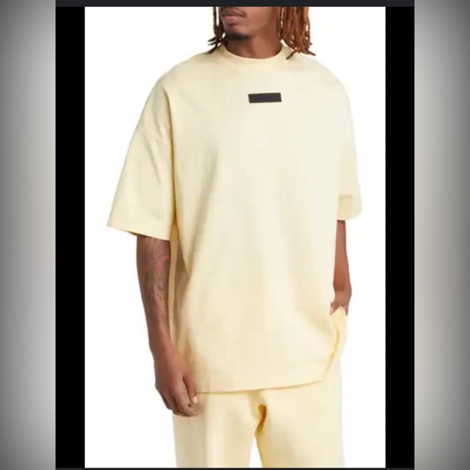 Fear of God FEAR OF GOD ESSENTIAL Slogo appliqué cotton T-Shirt Yellow L Size US L / EU 52-54 / 3 - 1 Thumbnail