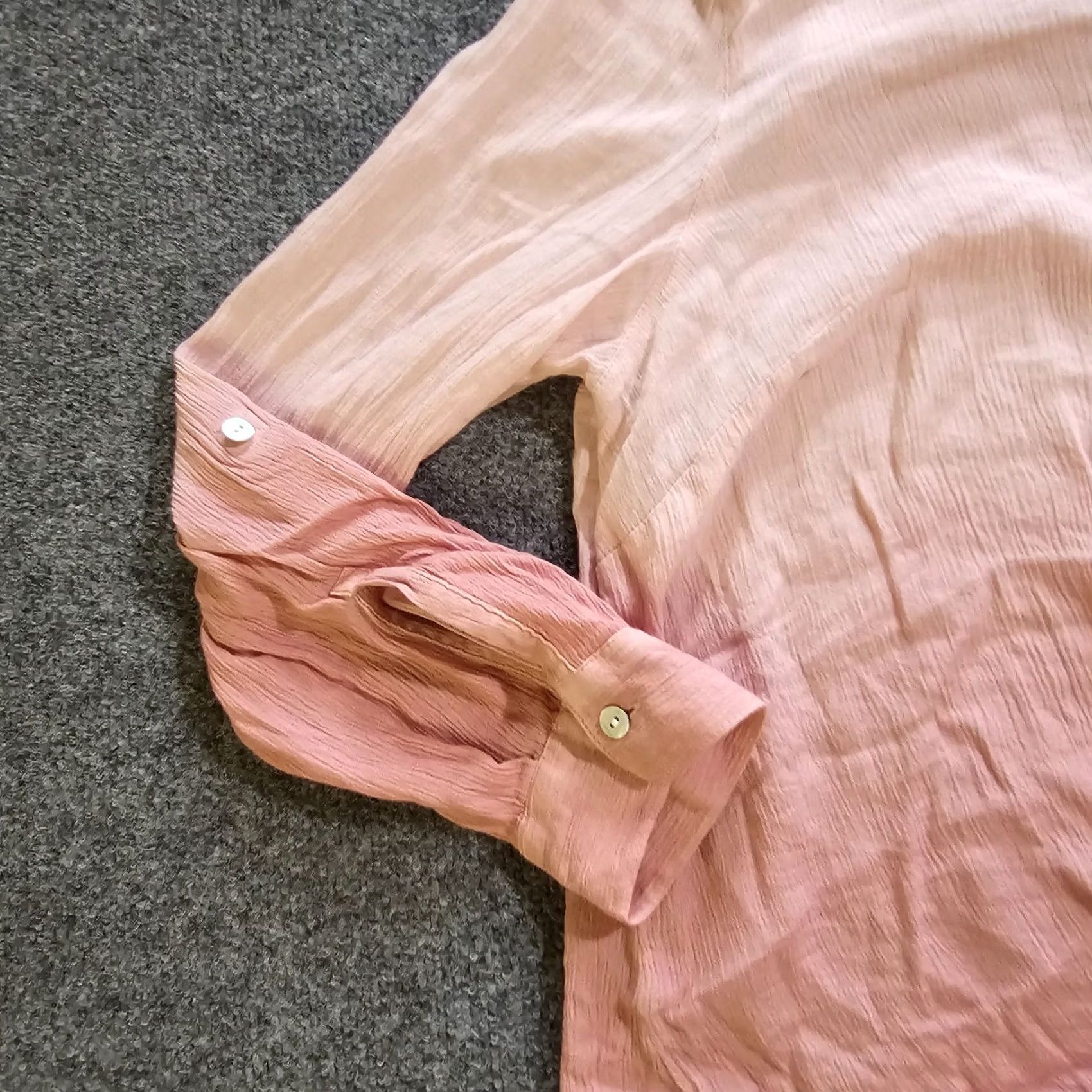 J. Jill J Jill Top Blouse Womens Petites Large Pink Ombre Button Tie Waist Long Sleeve Casual Shirt Size L / US 10 / IT 46 - 4 Thumbnail