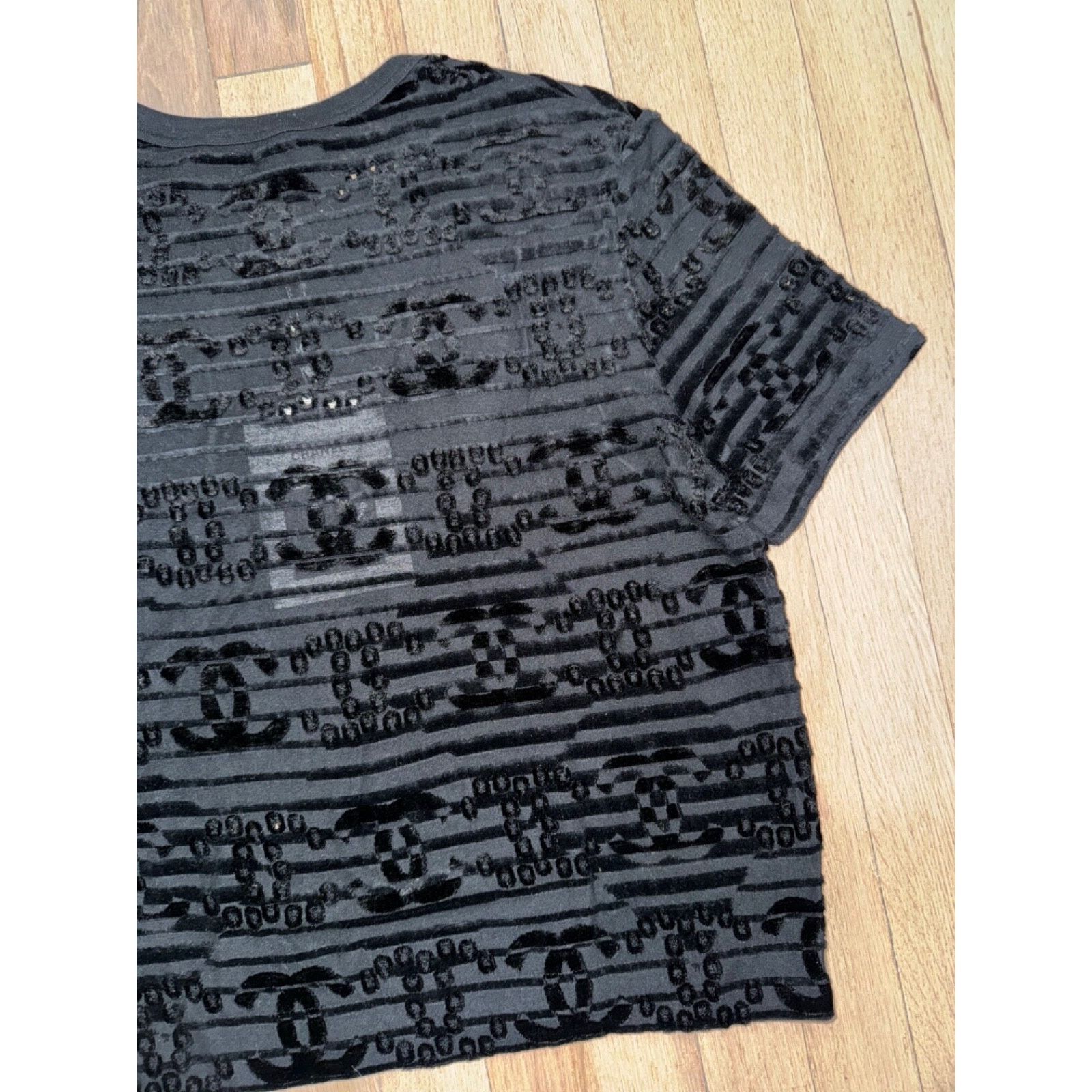 Chanel Chanel 21C Flocked Velvet Short Sleeve Tee T Shirt S Small Size S / US 4 / IT 40 - 15 Thumbnail