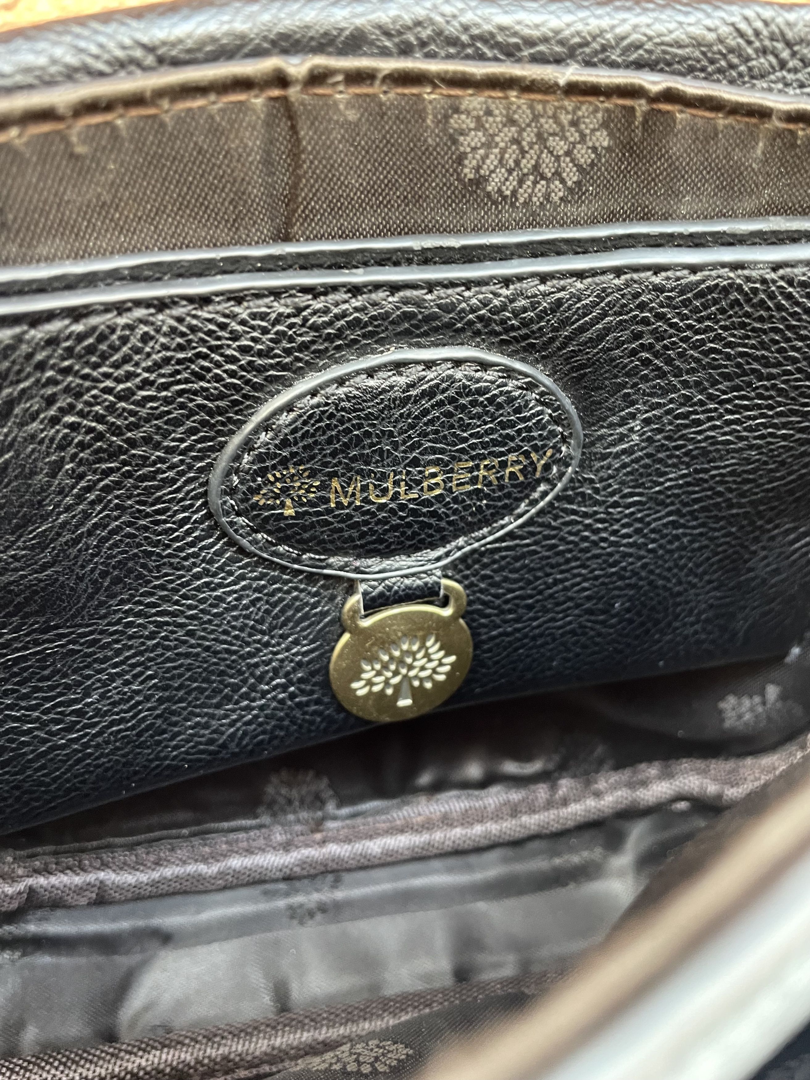 Mulberry Rare✅Mulberry Vintage Black Leather Shoulder Bag Crossbody Size ONE SIZE - 8 Thumbnail