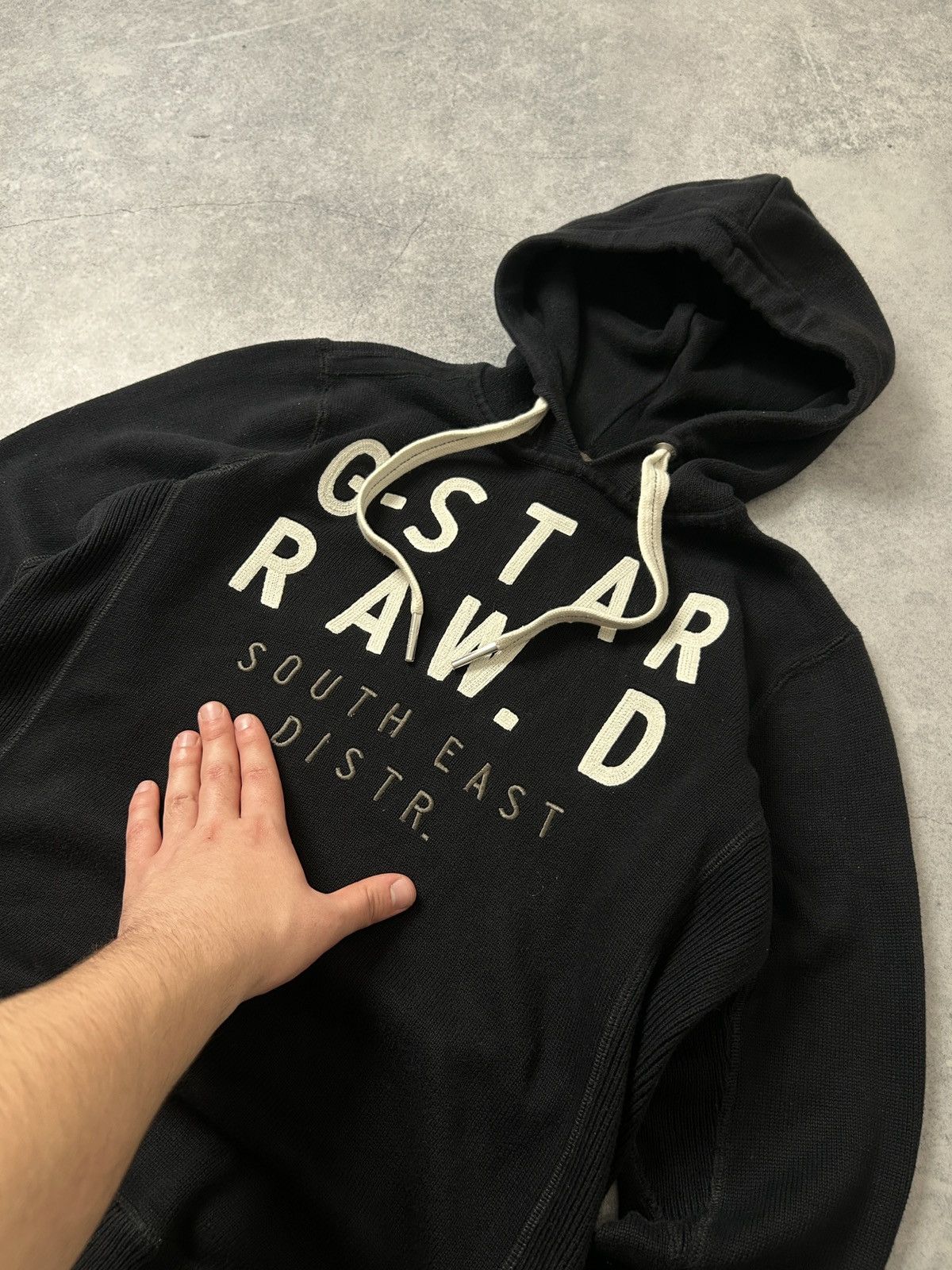 G-Star G-Star Raw black the hooded knit y2k mens Size US L / EU 52-54 / 3 - 3 Thumbnail