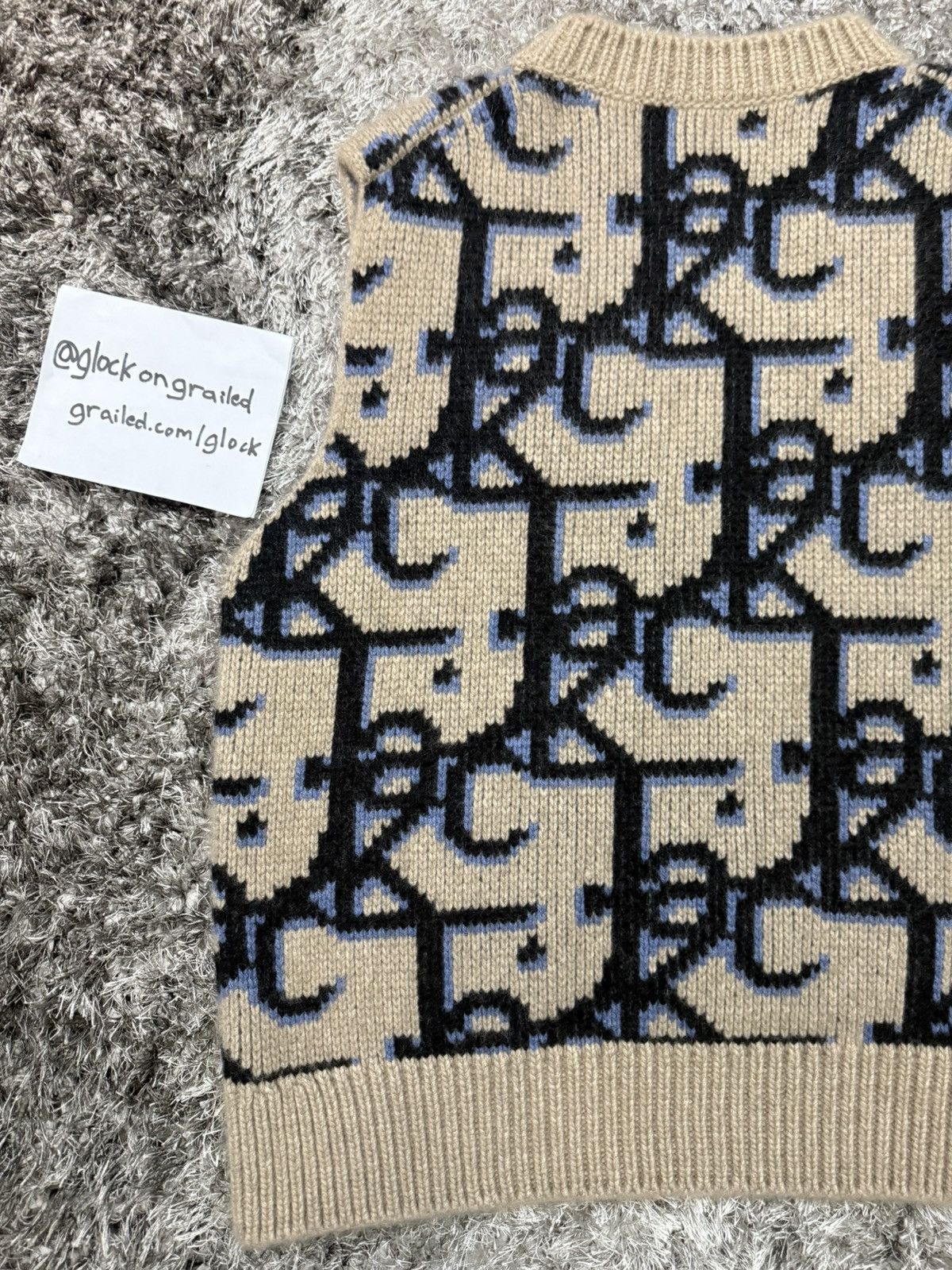 Dior × Travis Scott Dior x Travis Scott Cashmere Oblique Monogram Knit Vest Size US M / EU 48-50 / 2 - 5 Thumbnail