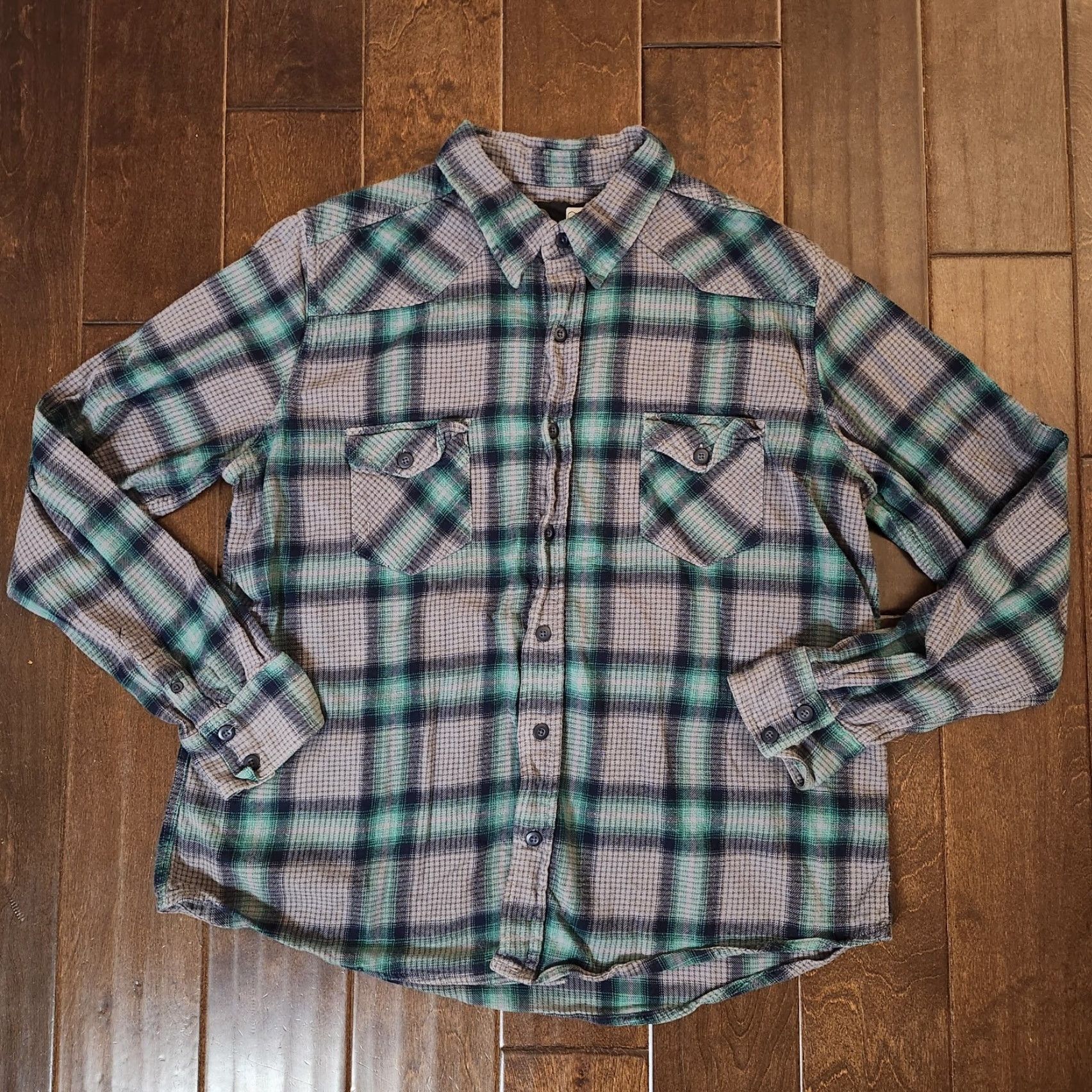 Ocean Pacific VINTAGE OP Flannel Shirt Mens XL Green Plaid 100% Cotton Ocean Pacific SHIRt? Size US XL / EU 56 / 4 - 2 Thumbnail