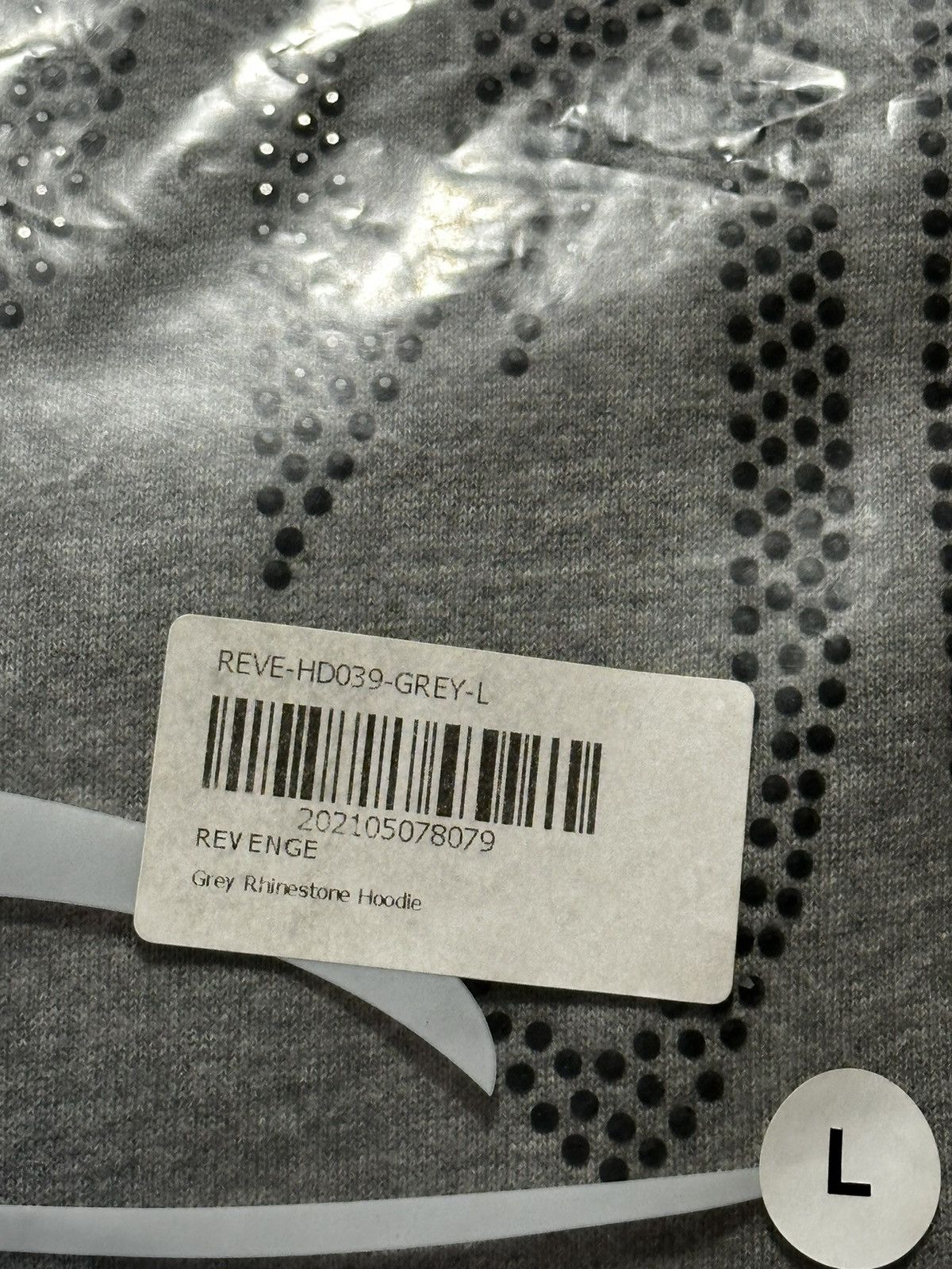 Revenge Grey Rhinestone Hoodie - L Size US L / EU 52-54 / 3 - 3 Thumbnail