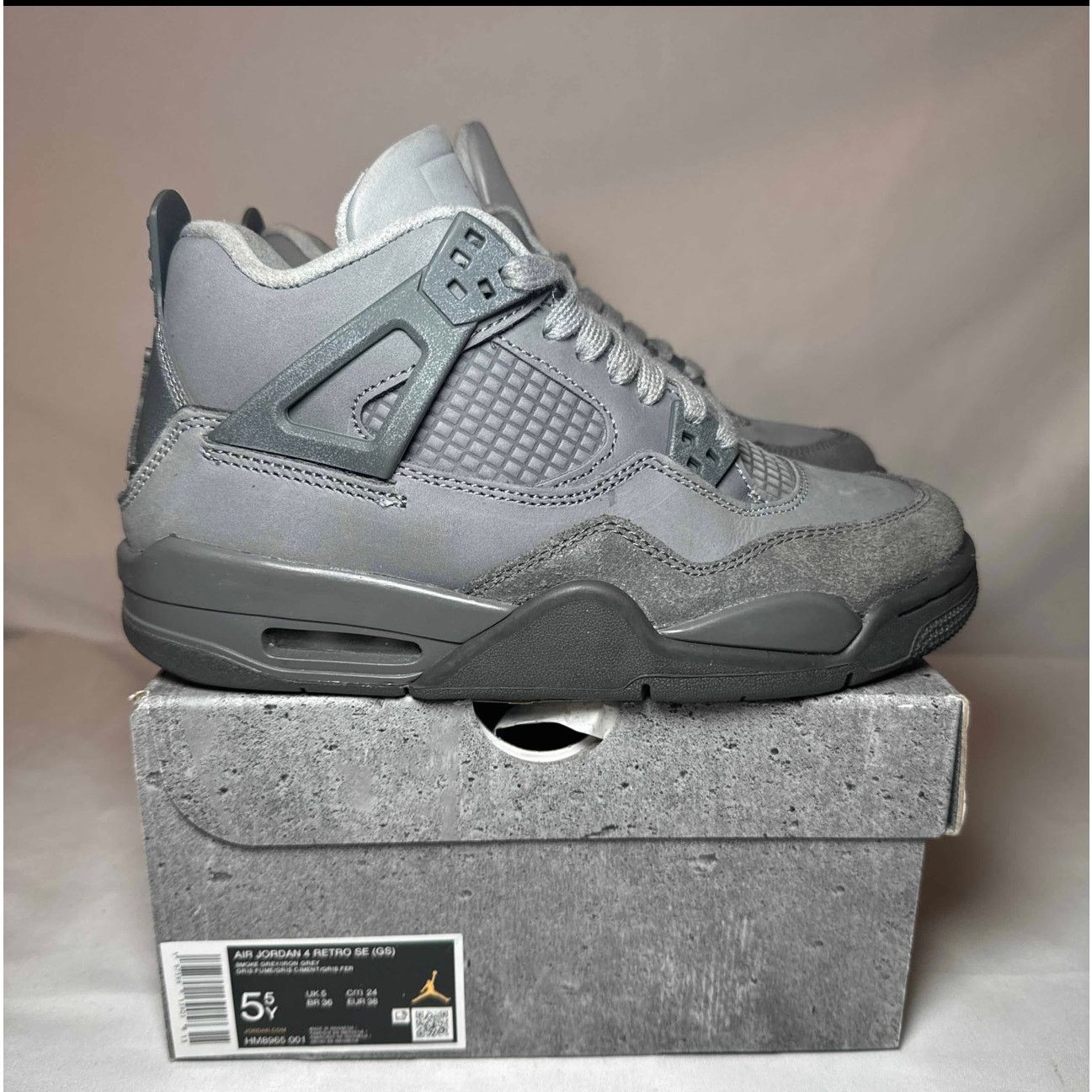 Jordan Brand × Nike Size 5.5 - Air Jordan 4 Retro SE GS Wet Cement Men's Shoes Size US 5.5 / EU 38 - 1 Thumbnail