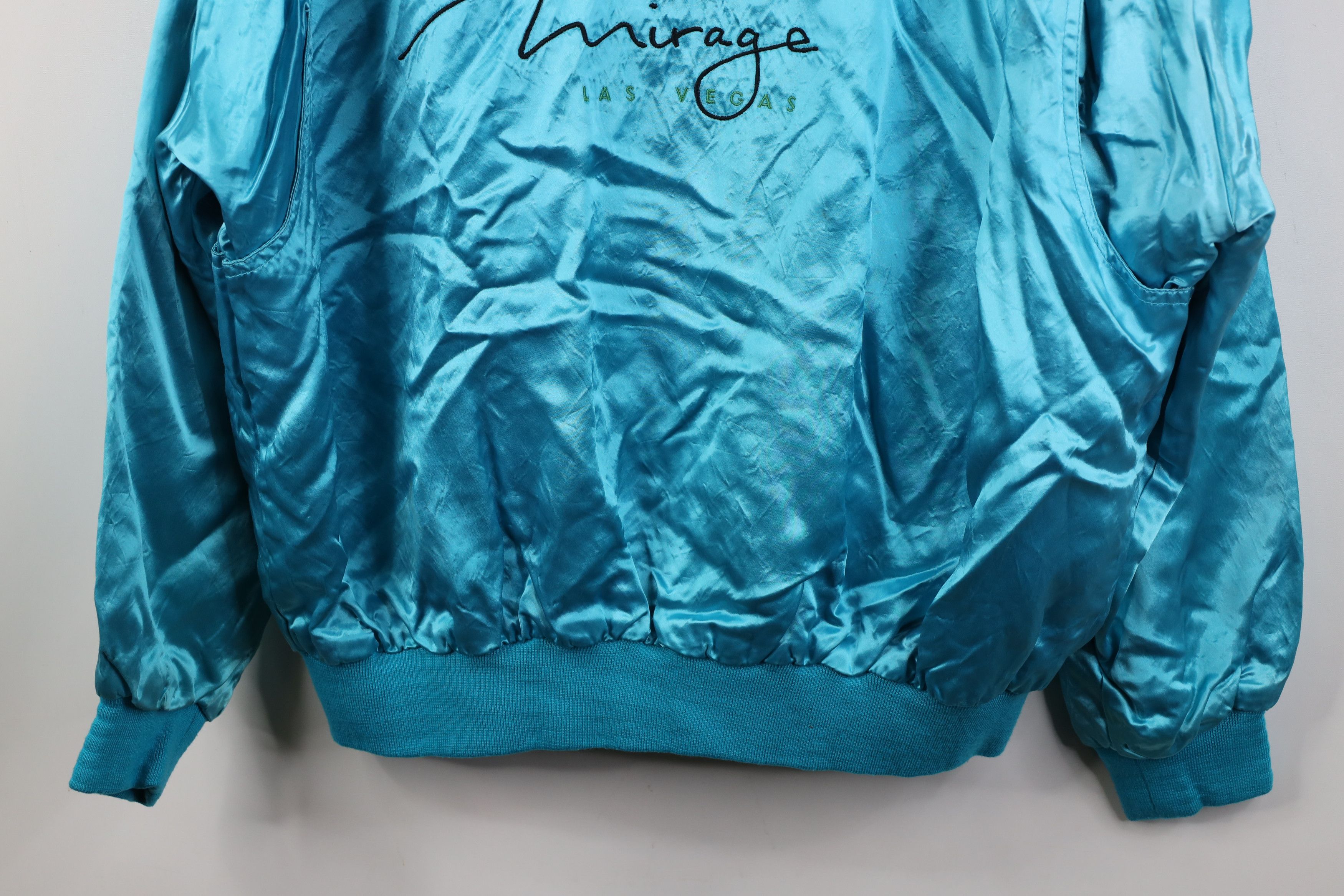 Vintage Vintage 90s Streetwear Casino Satin Bomber Jacket Blue USA Size US XXL / EU 58 / 5 - 15 Thumbnail